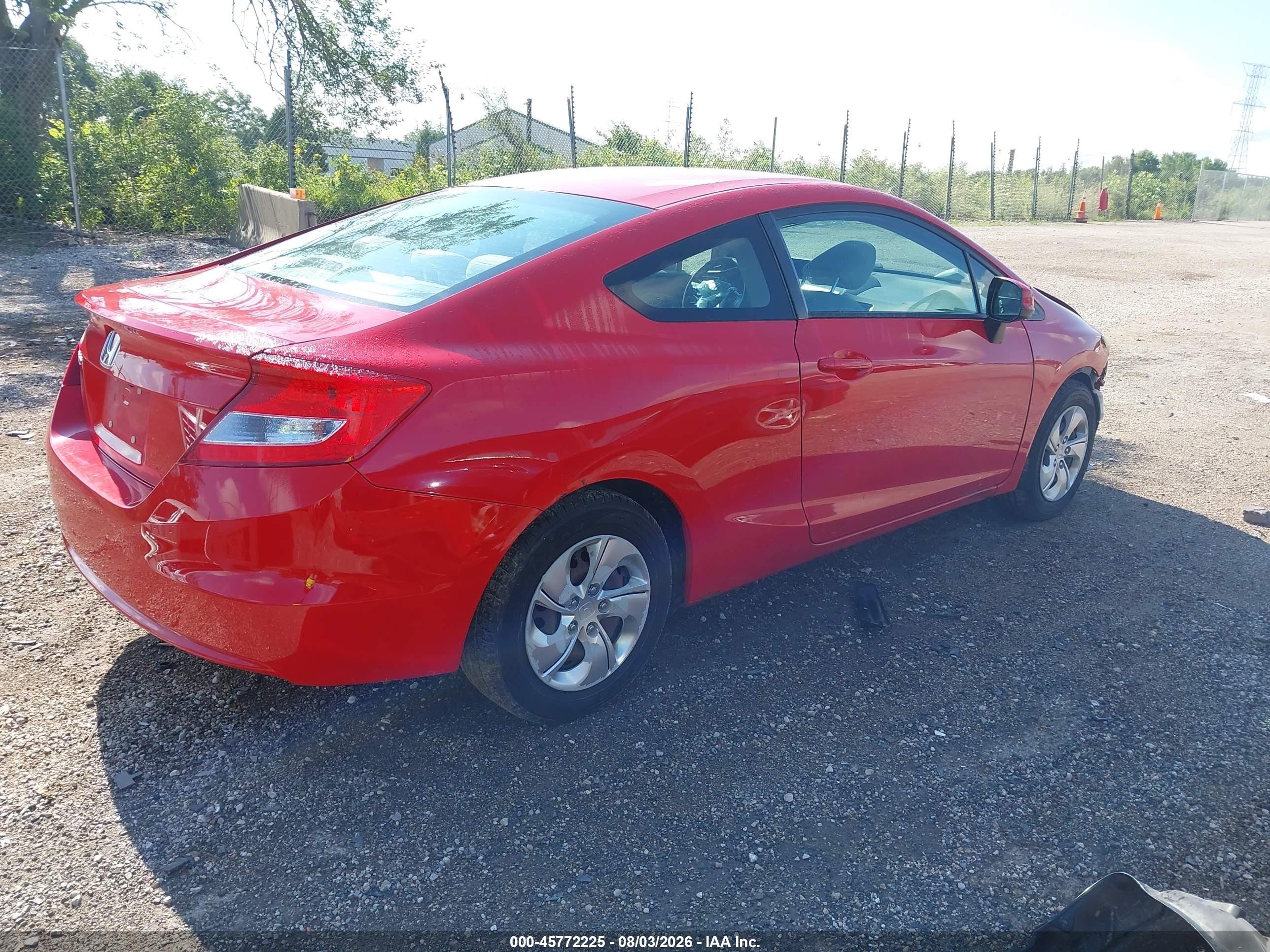 2013 Honda Civic Lx Red vin: 2HGFG3B59DH526937