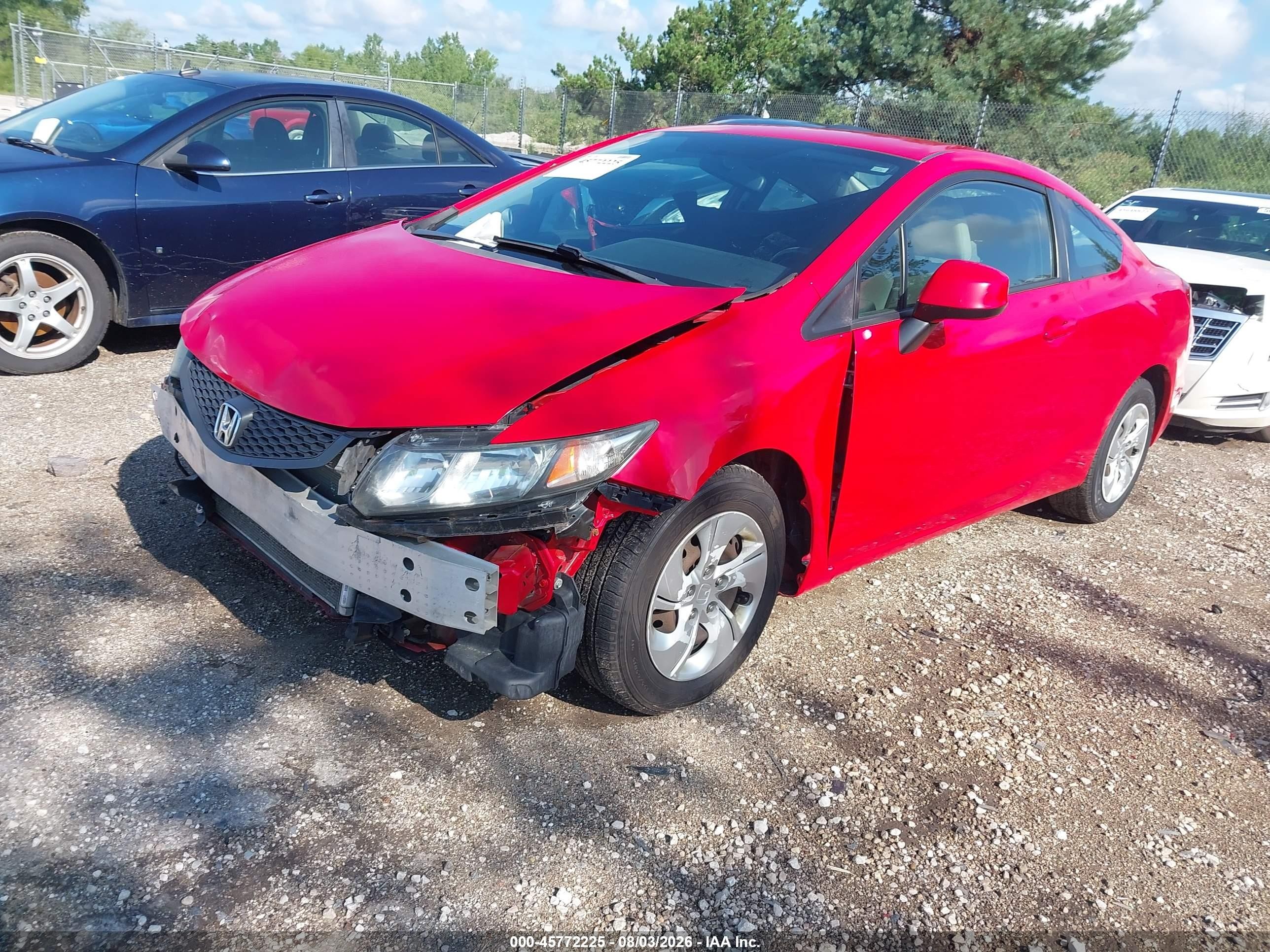 2013 Honda Civic Lx Red vin: 2HGFG3B59DH526937