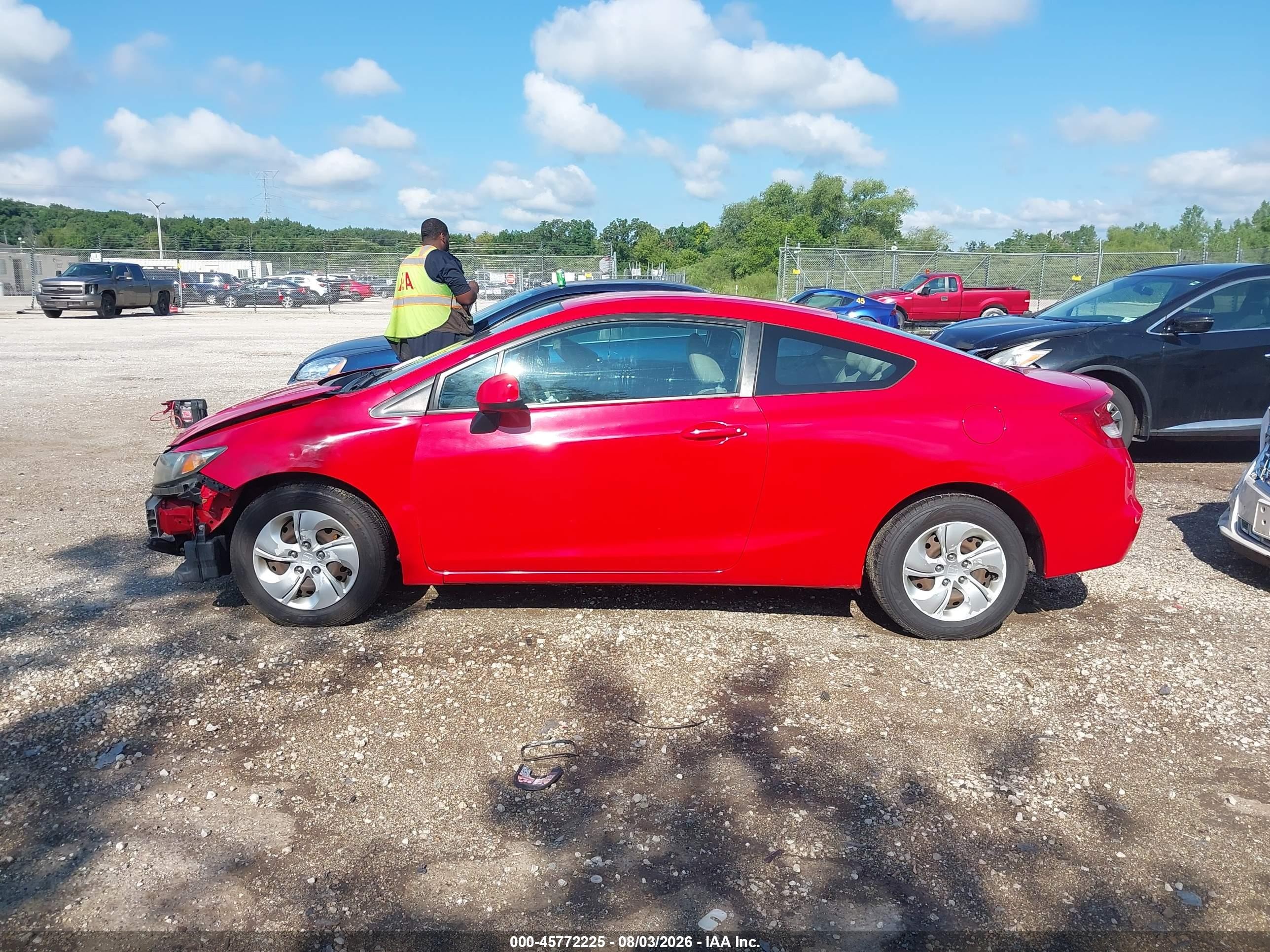 2013 Honda Civic Lx Red vin: 2HGFG3B59DH526937