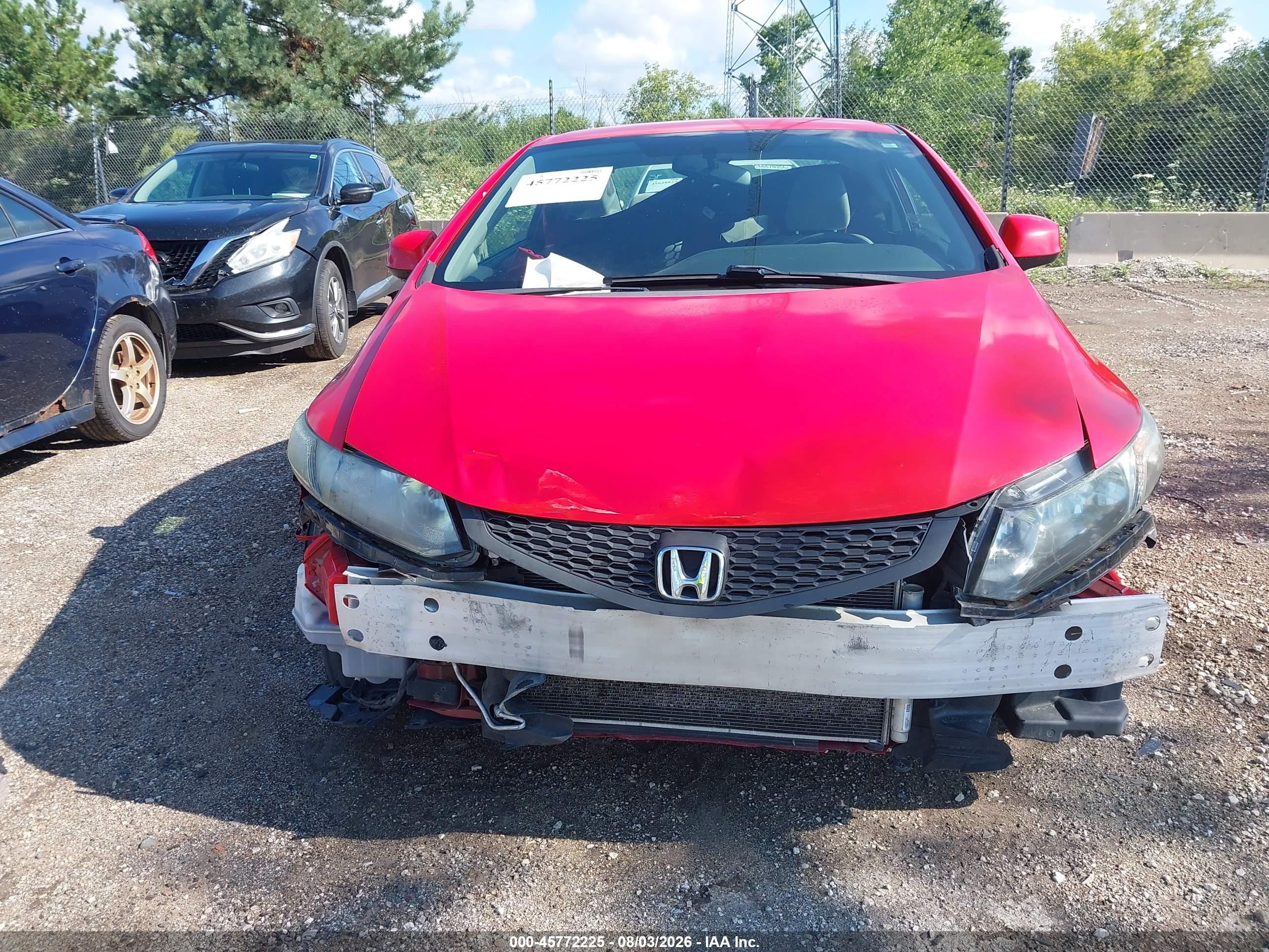 2013 Honda Civic Lx Red vin: 2HGFG3B59DH526937