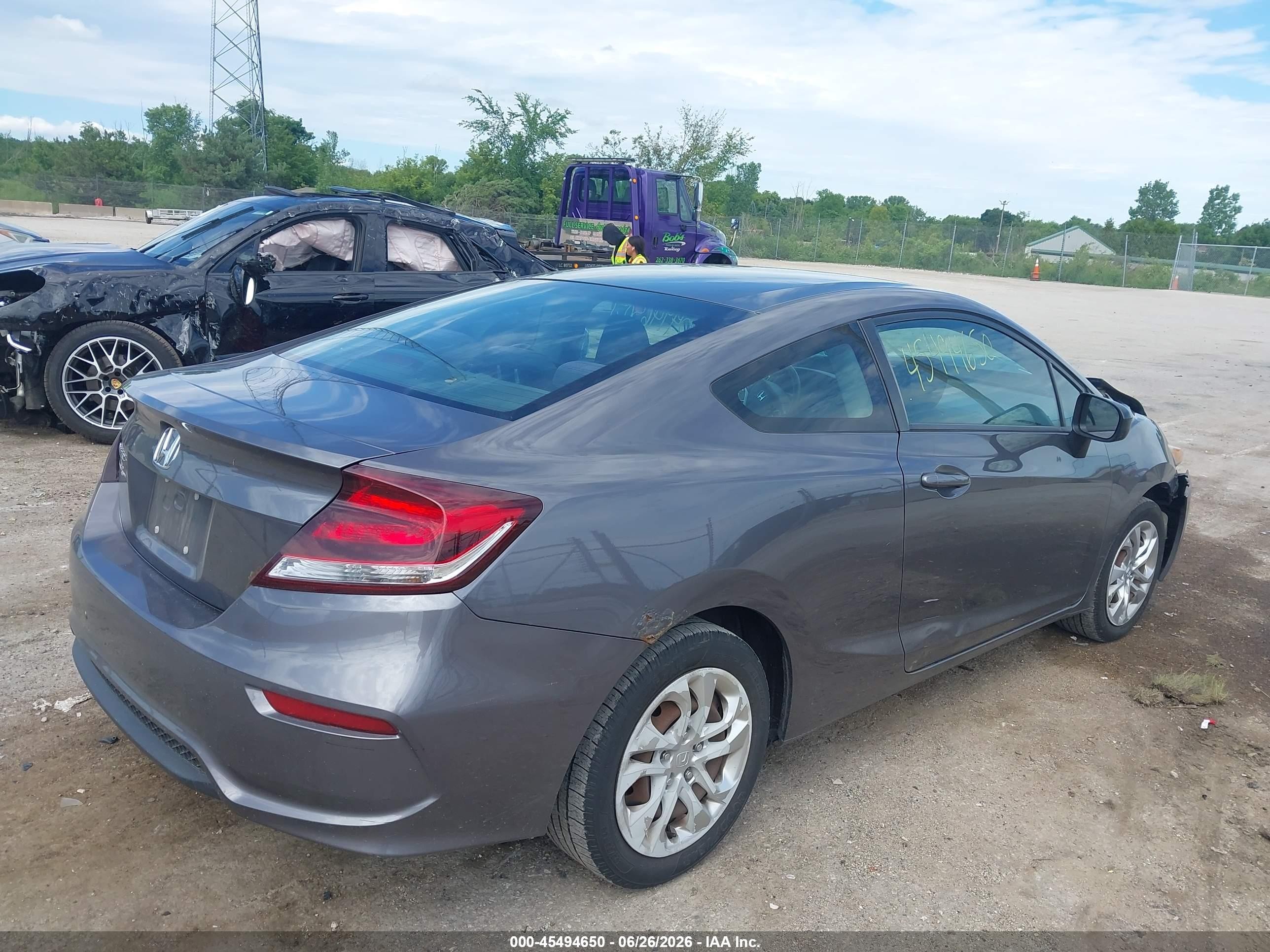 2014 Honda Civic Lx Серый vin: 2HGFG3B59EH519150