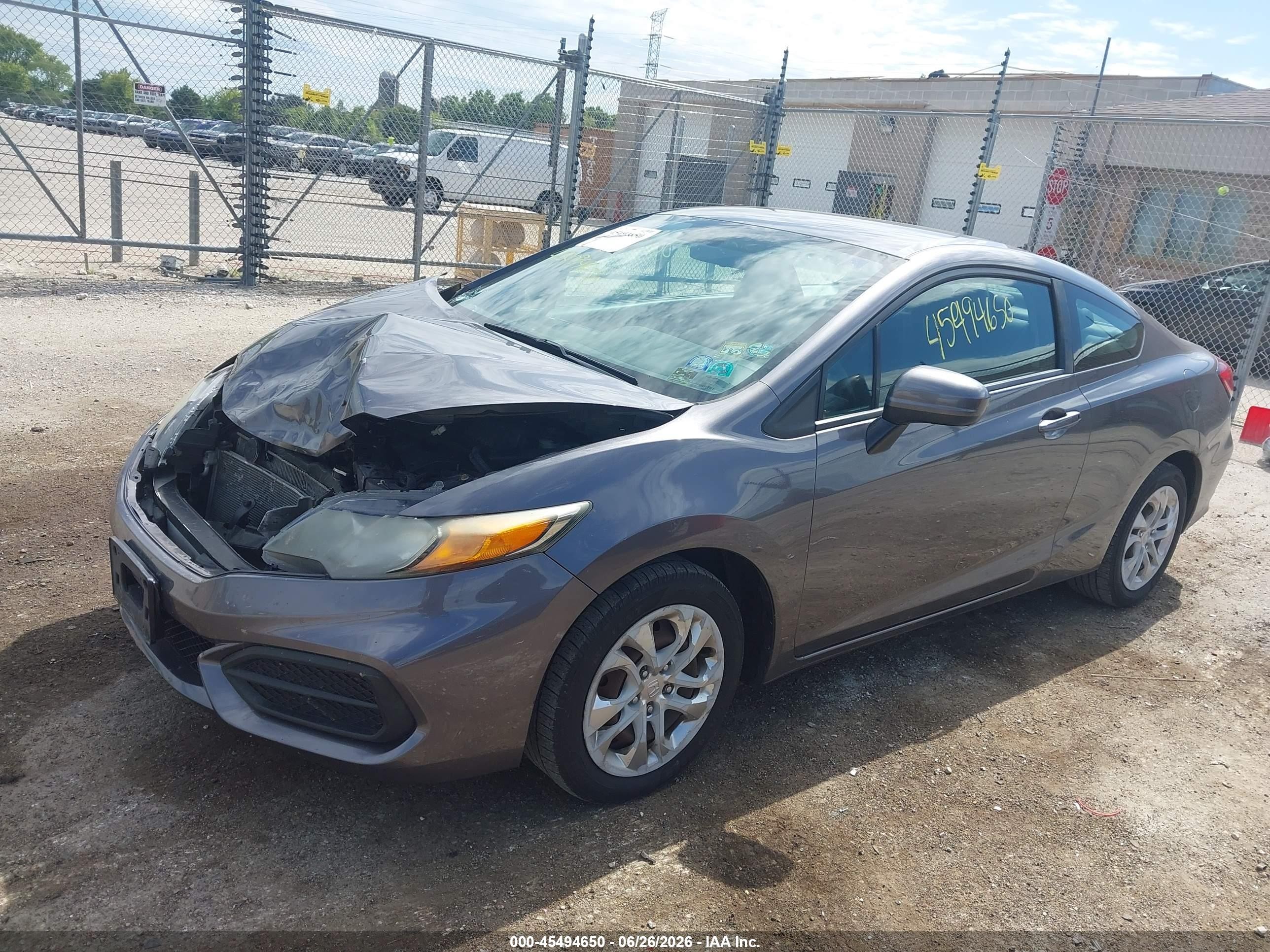 2014 Honda Civic Lx Серый vin: 2HGFG3B59EH519150