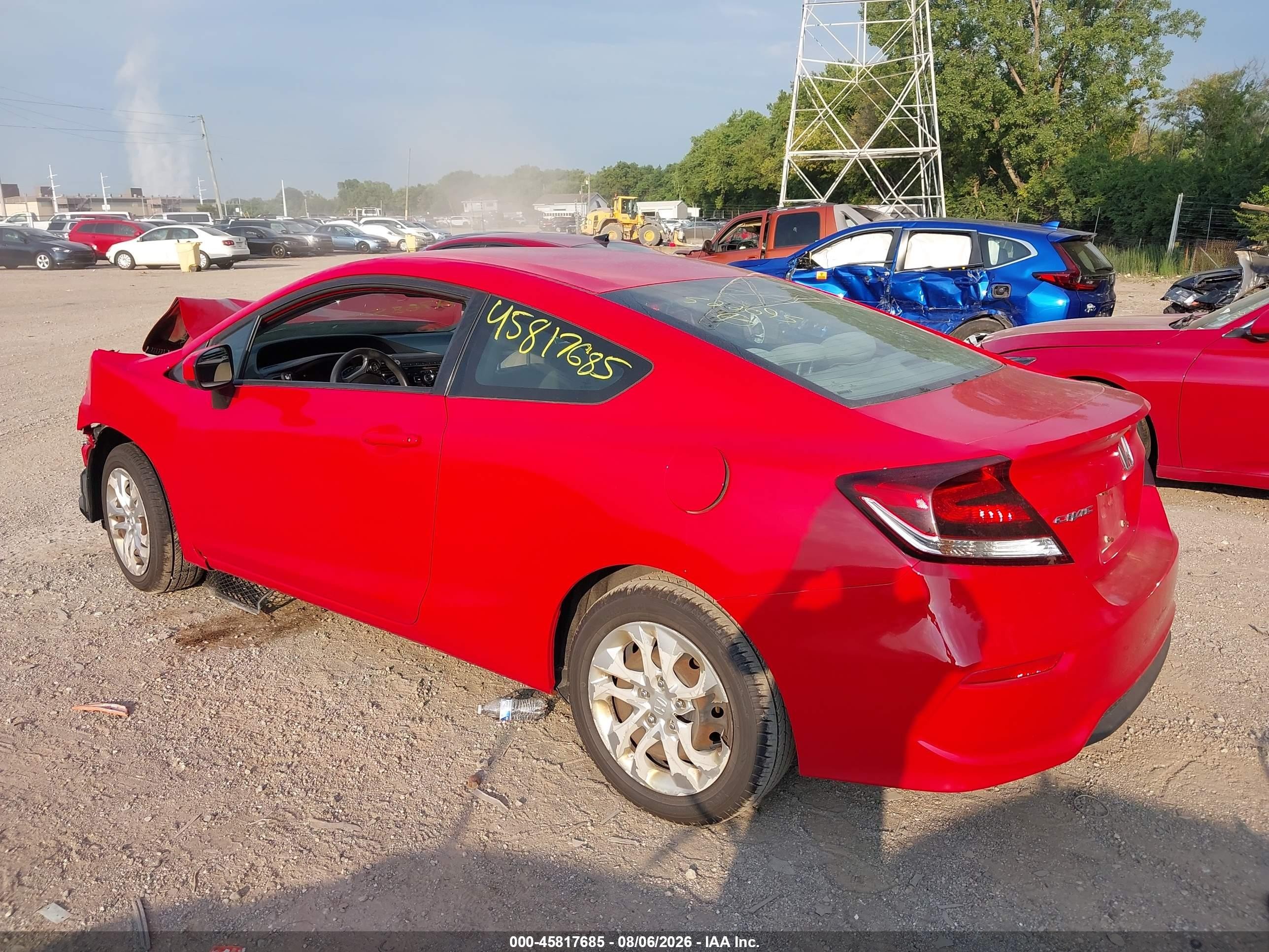2014 Honda Civic Lx Red vin: 2HGFG3B59EH522095