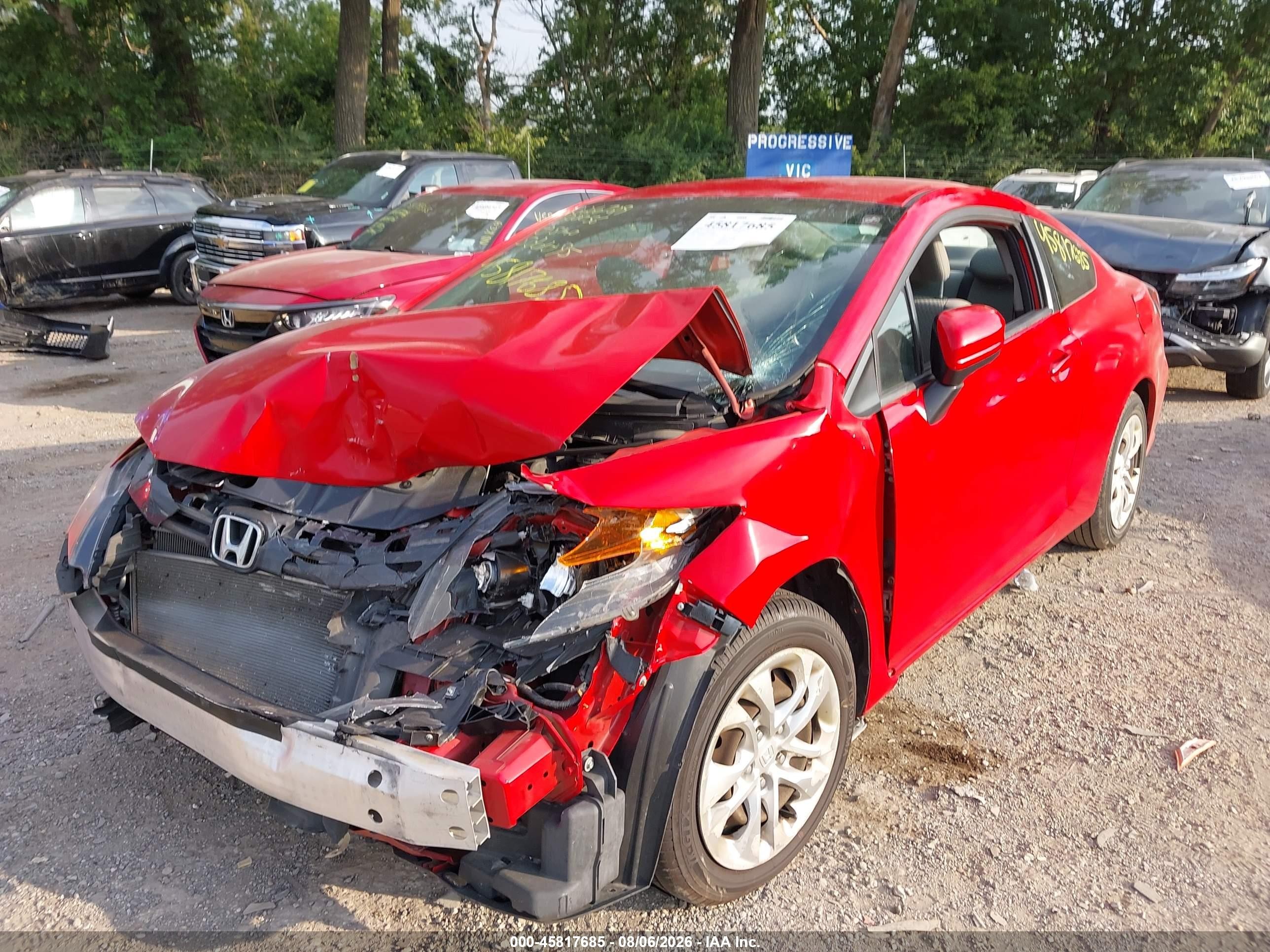 2014 Honda Civic Lx Red vin: 2HGFG3B59EH522095