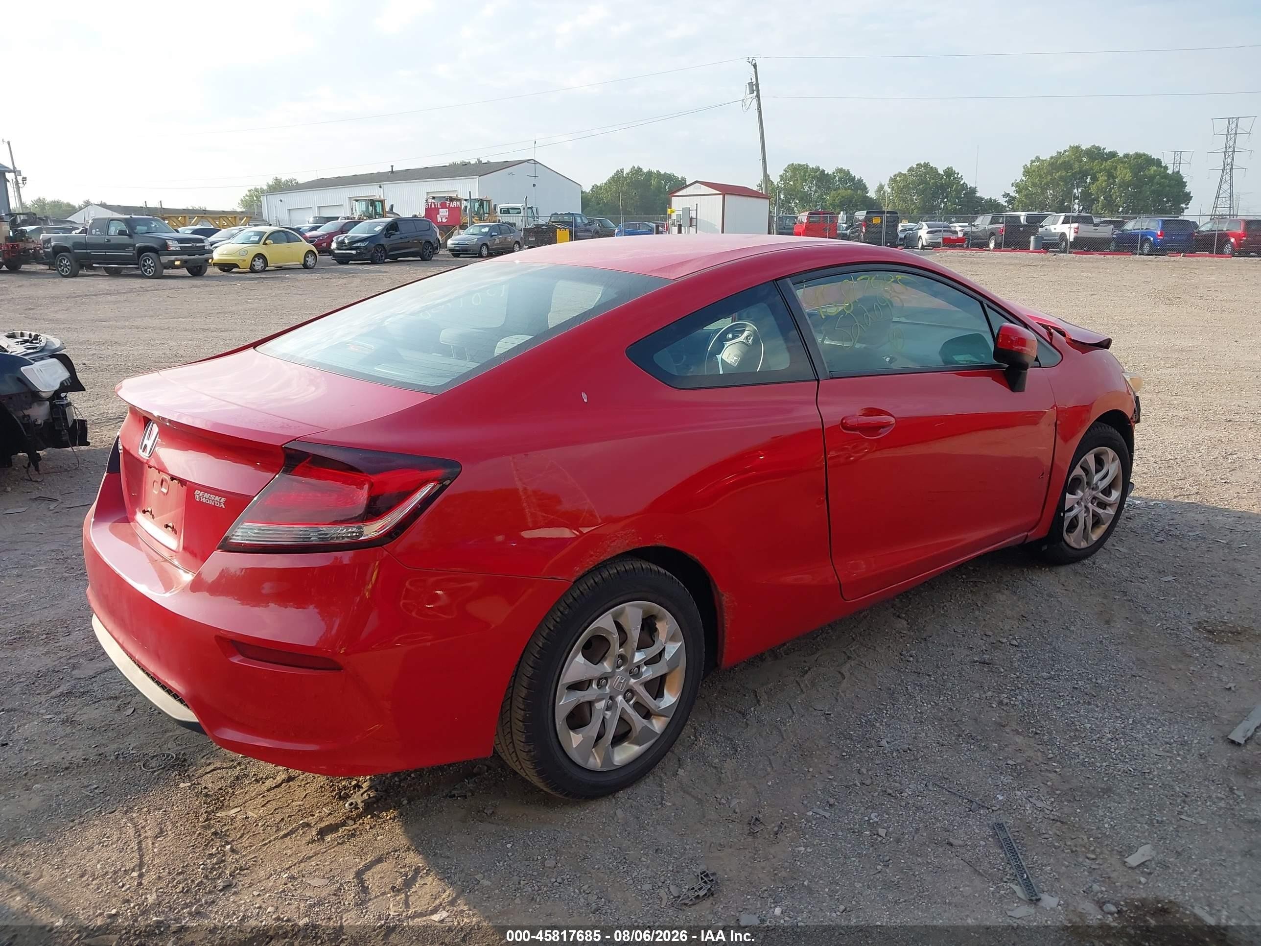 2014 Honda Civic Lx Red vin: 2HGFG3B59EH522095