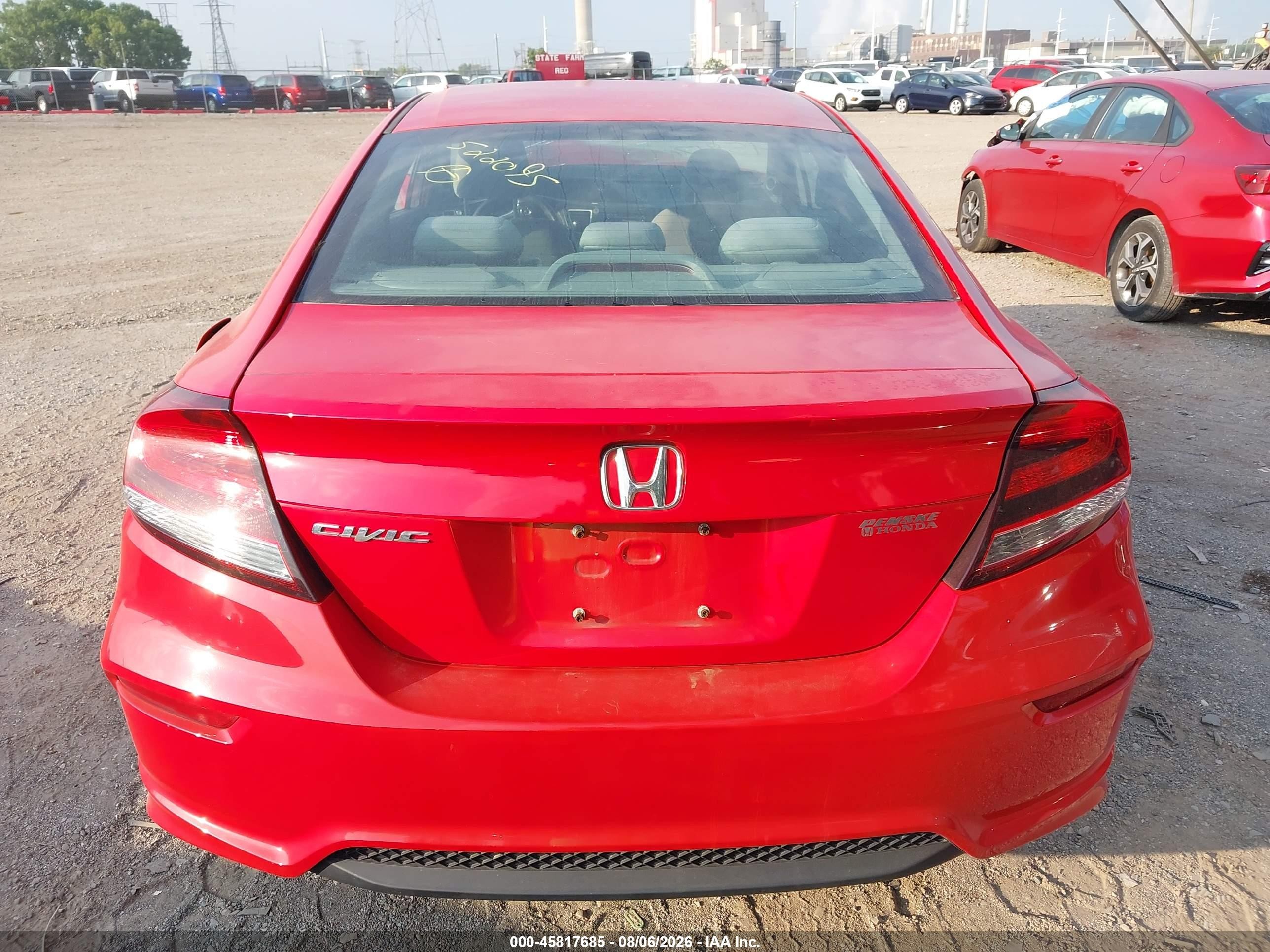 2014 Honda Civic Lx Red vin: 2HGFG3B59EH522095