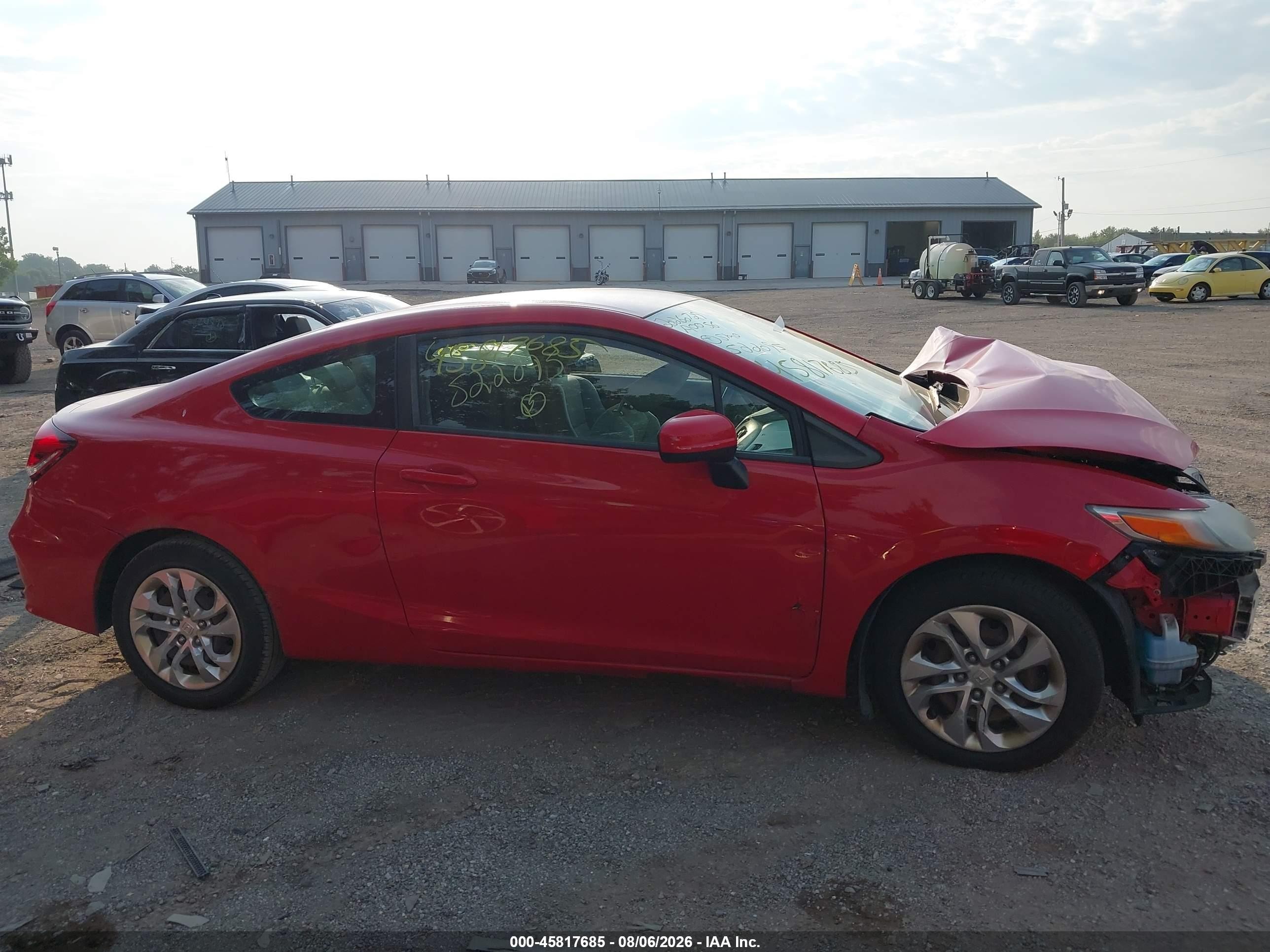 2014 Honda Civic Lx Red vin: 2HGFG3B59EH522095