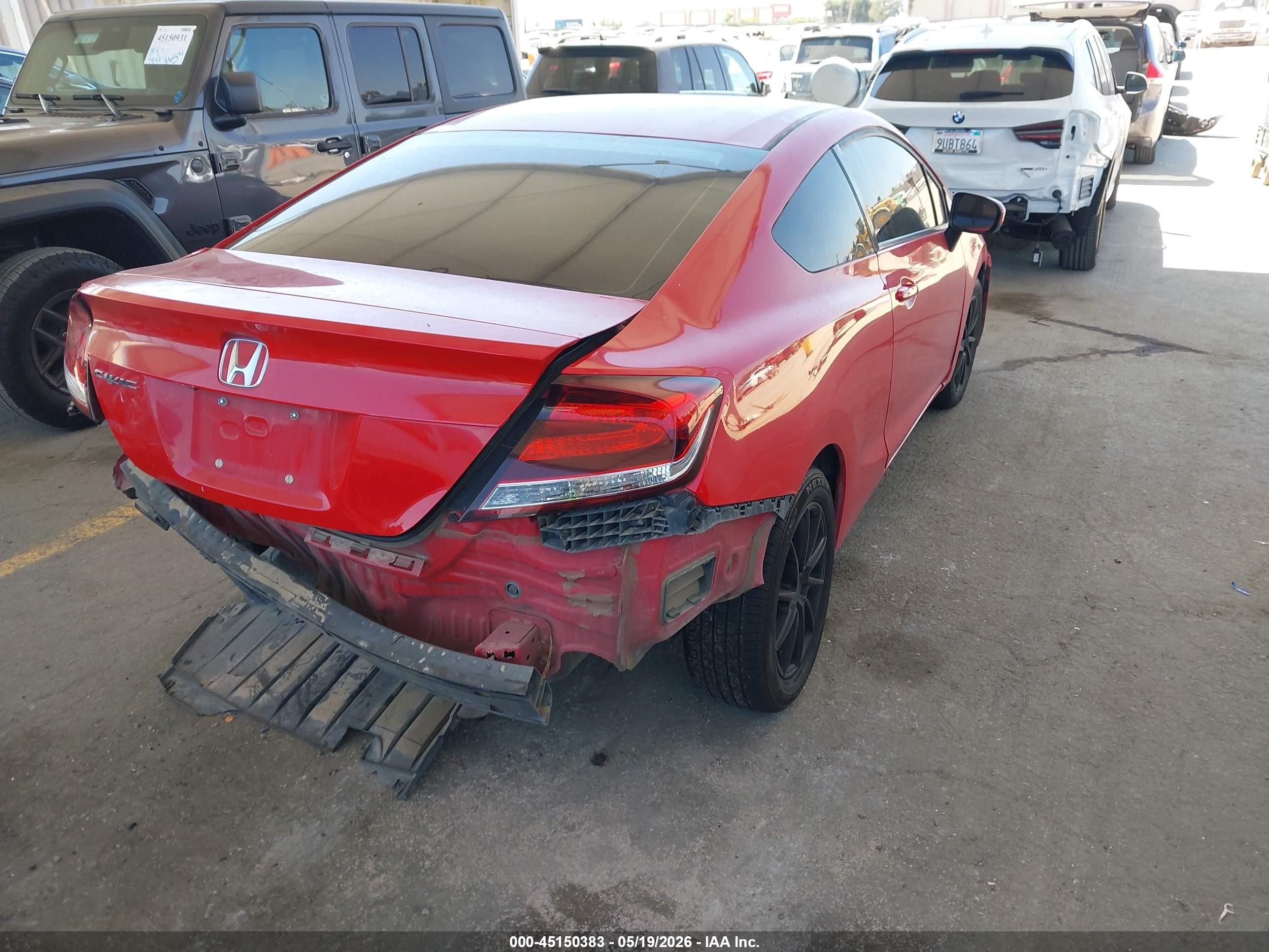 2015 Honda Civic Lx Red vin: 2HGFG3B59FH501085
