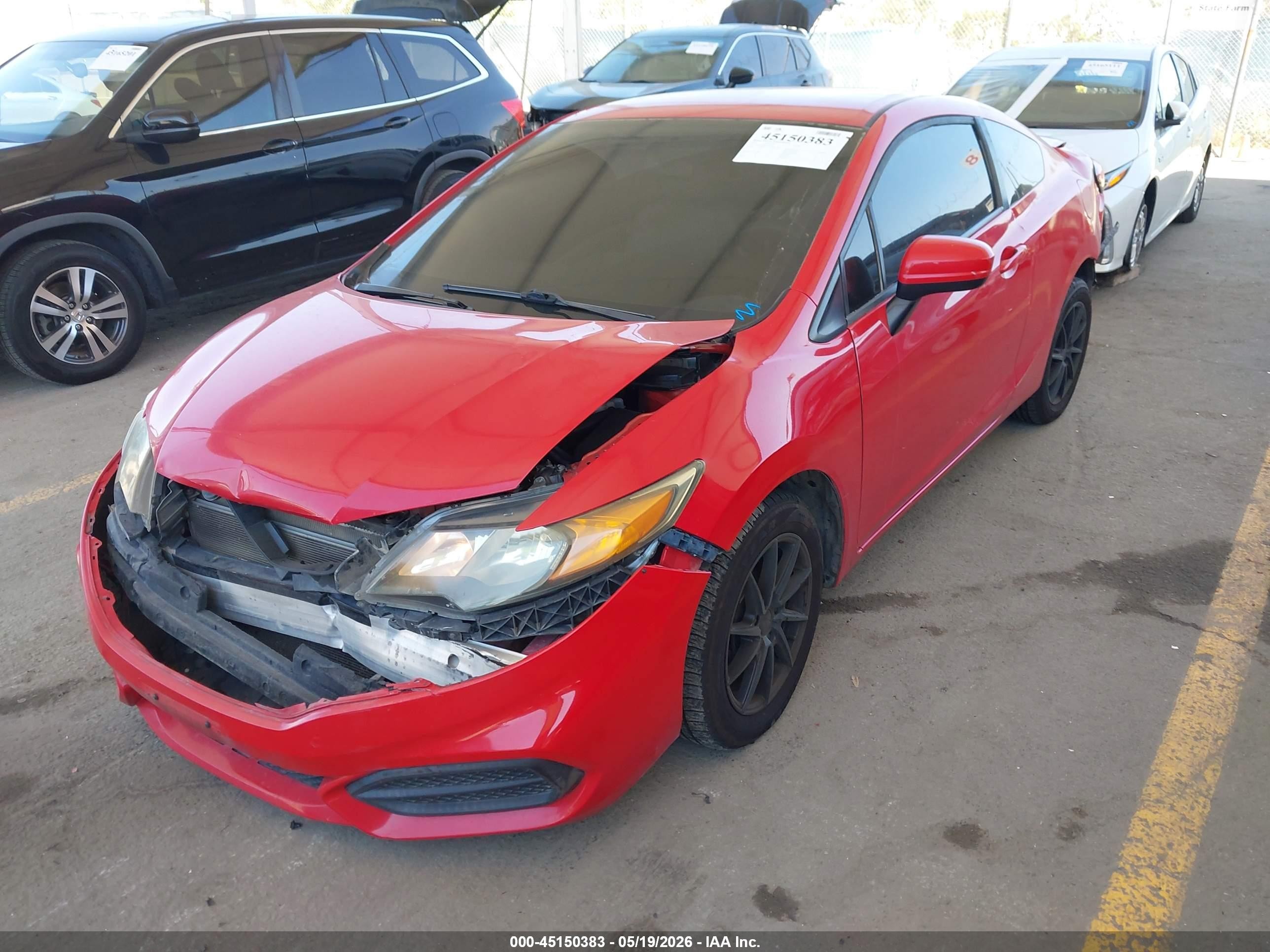 2015 Honda Civic Lx Red vin: 2HGFG3B59FH501085