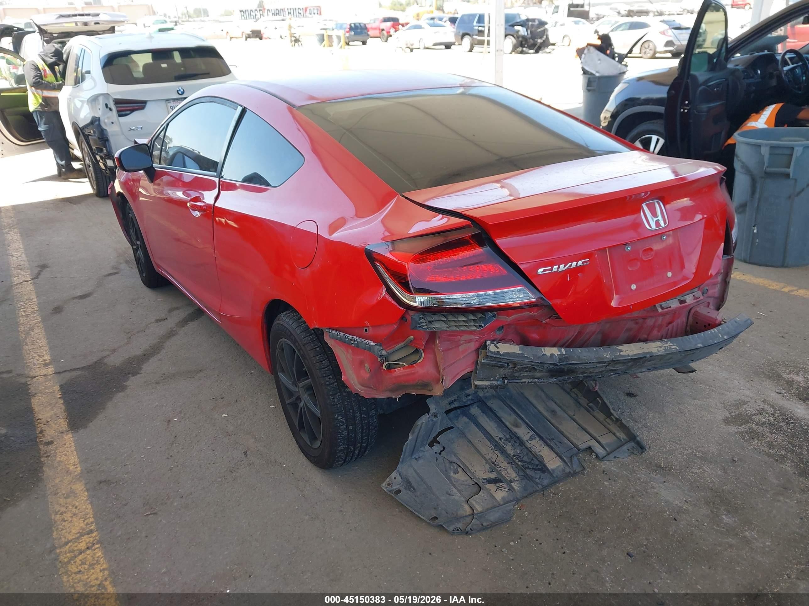 2015 Honda Civic Lx Red vin: 2HGFG3B59FH501085