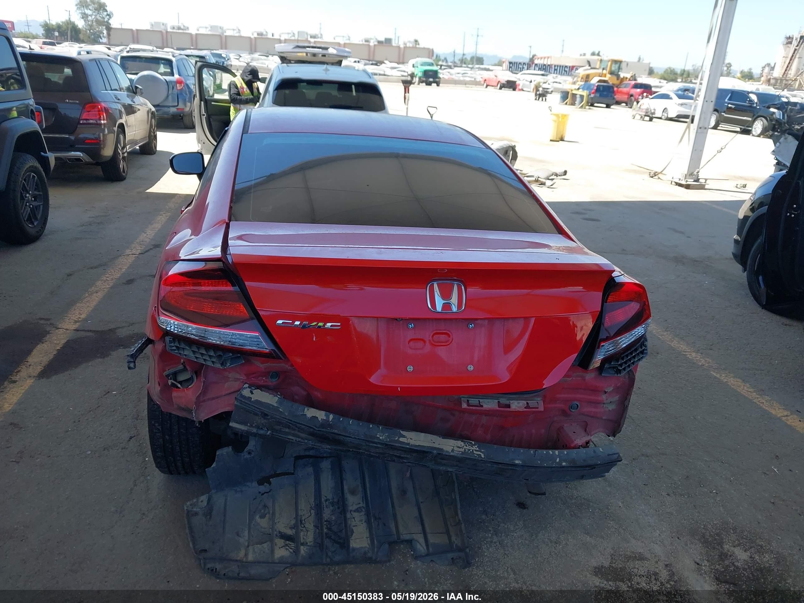 2015 Honda Civic Lx Red vin: 2HGFG3B59FH501085