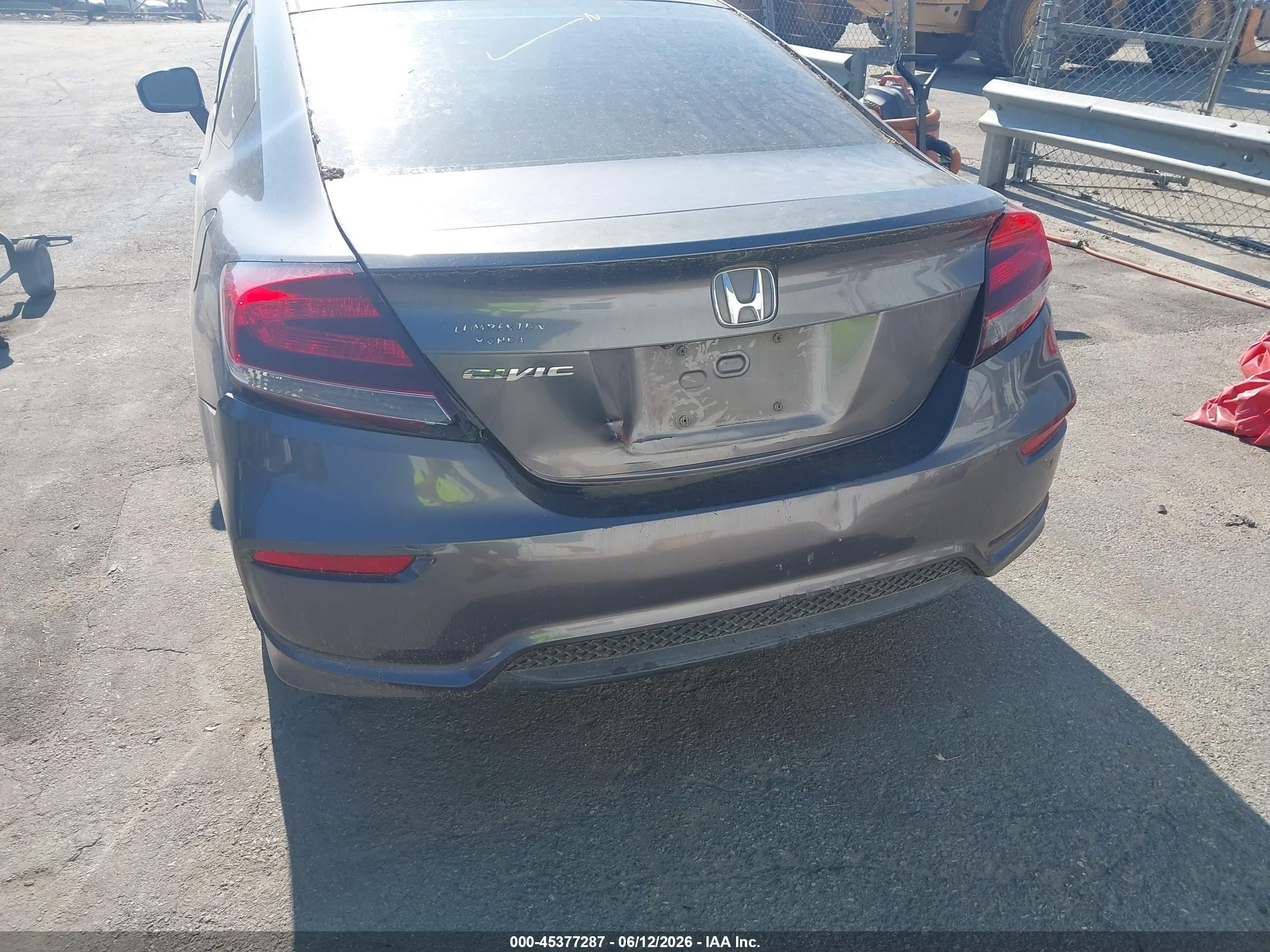 2015 Honda Civic Lx Gray vin: 2HGFG3B59FH518422