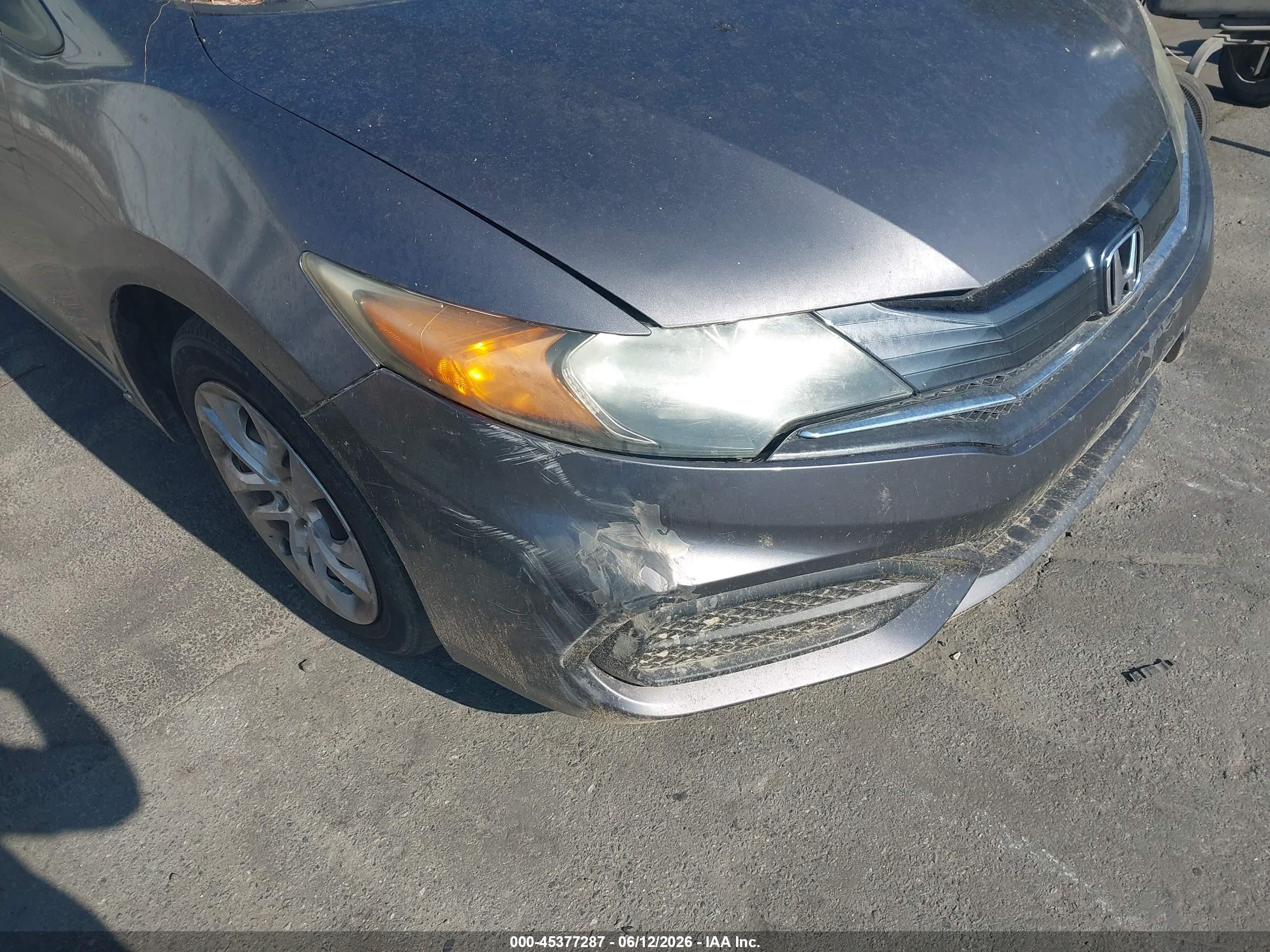 2015 Honda Civic Lx Gray vin: 2HGFG3B59FH518422