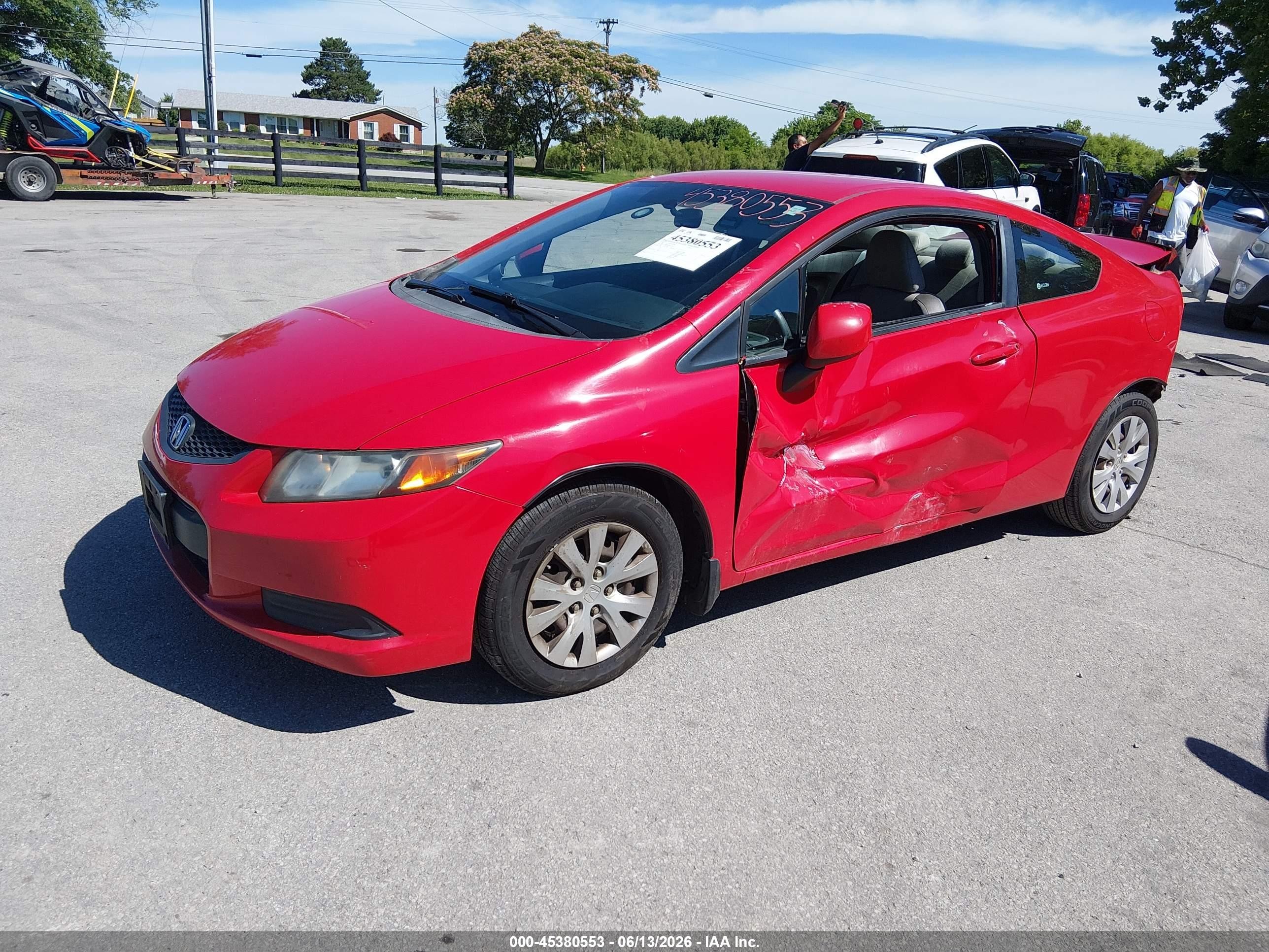 2012 Honda Civic Lx Красный vin: 2HGFG3B5XCH541042