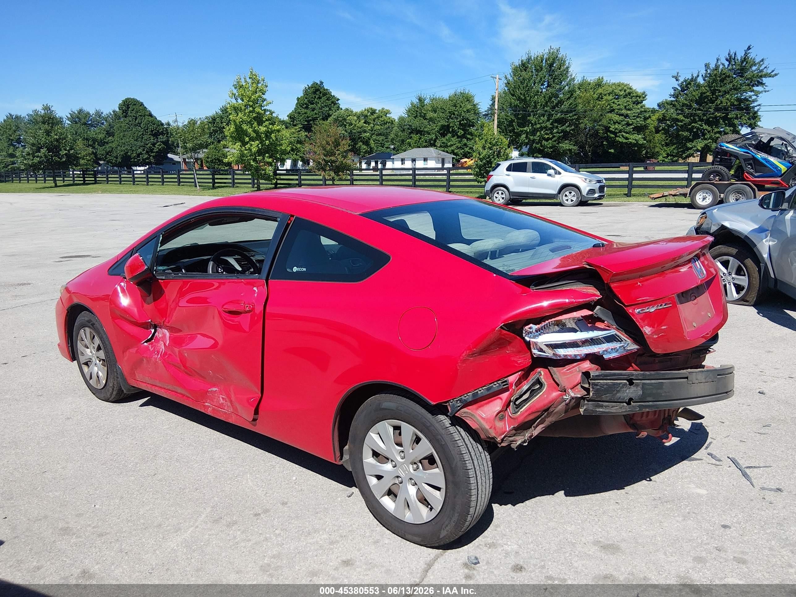 2012 Honda Civic Lx Красный vin: 2HGFG3B5XCH541042