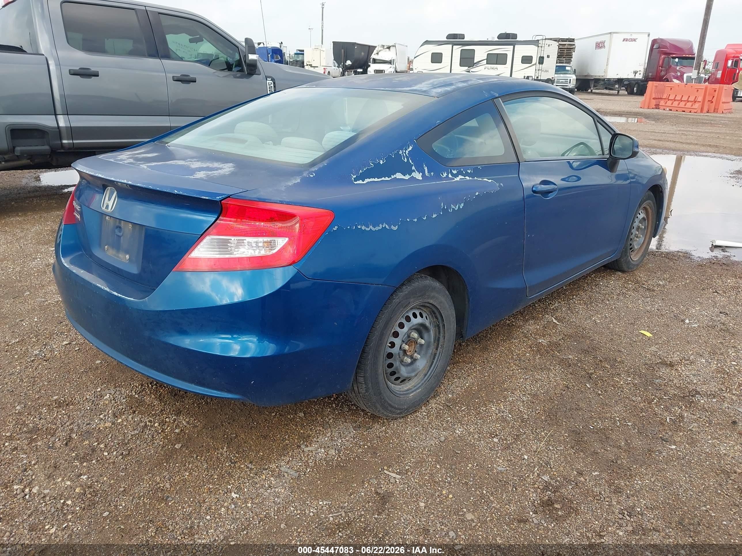 2012 Honda Civic Lx Blue vin: 2HGFG3B5XCH549027