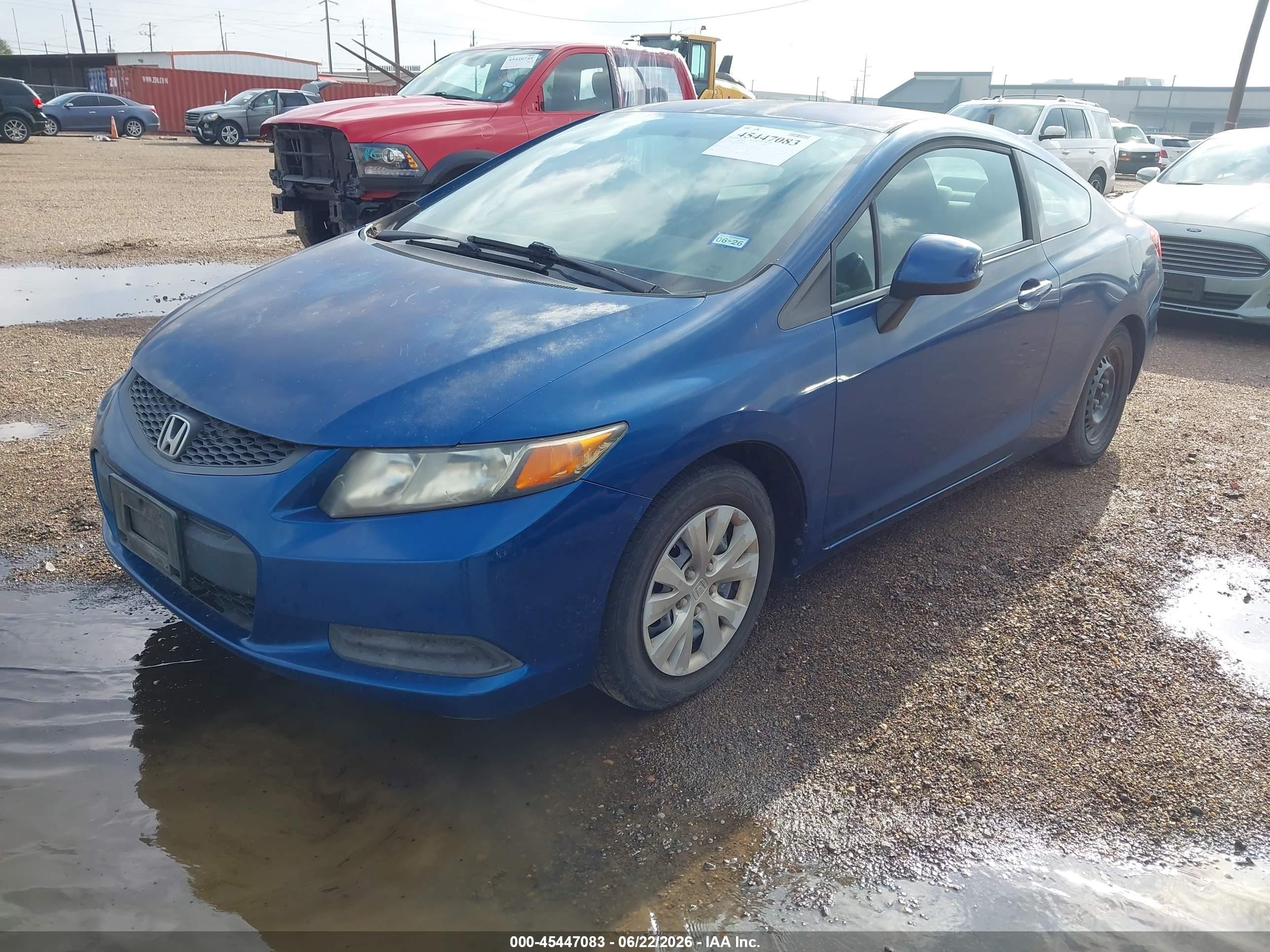 2012 Honda Civic Lx Blue vin: 2HGFG3B5XCH549027