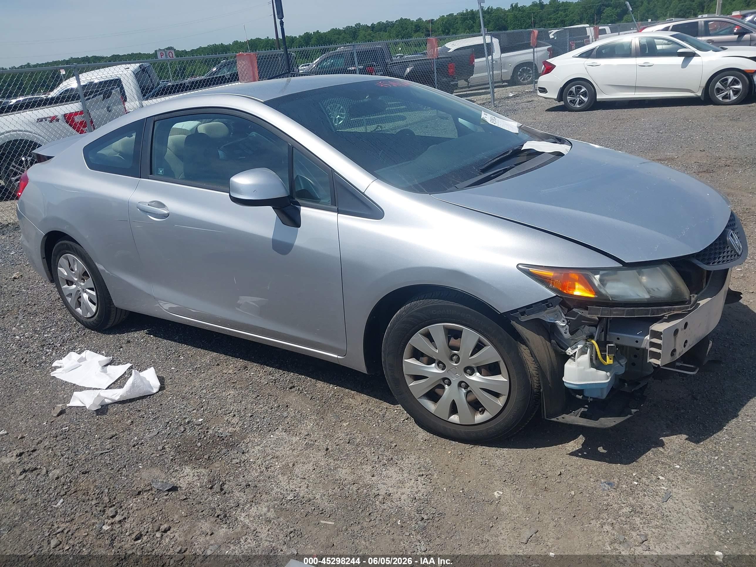 2012 Honda Civic Lx Gray vin: 2HGFG3B5XCH561050