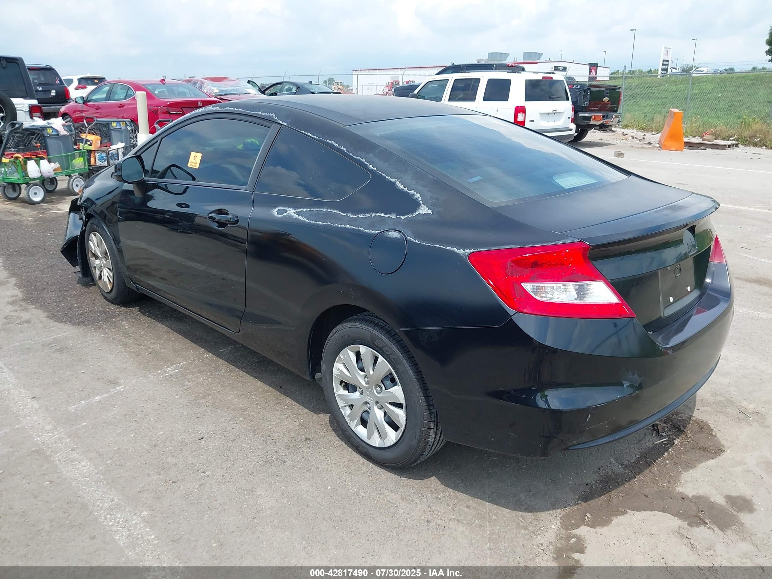 2012 Honda Civic Lx Black vin: 2HGFG3B5XCH565308