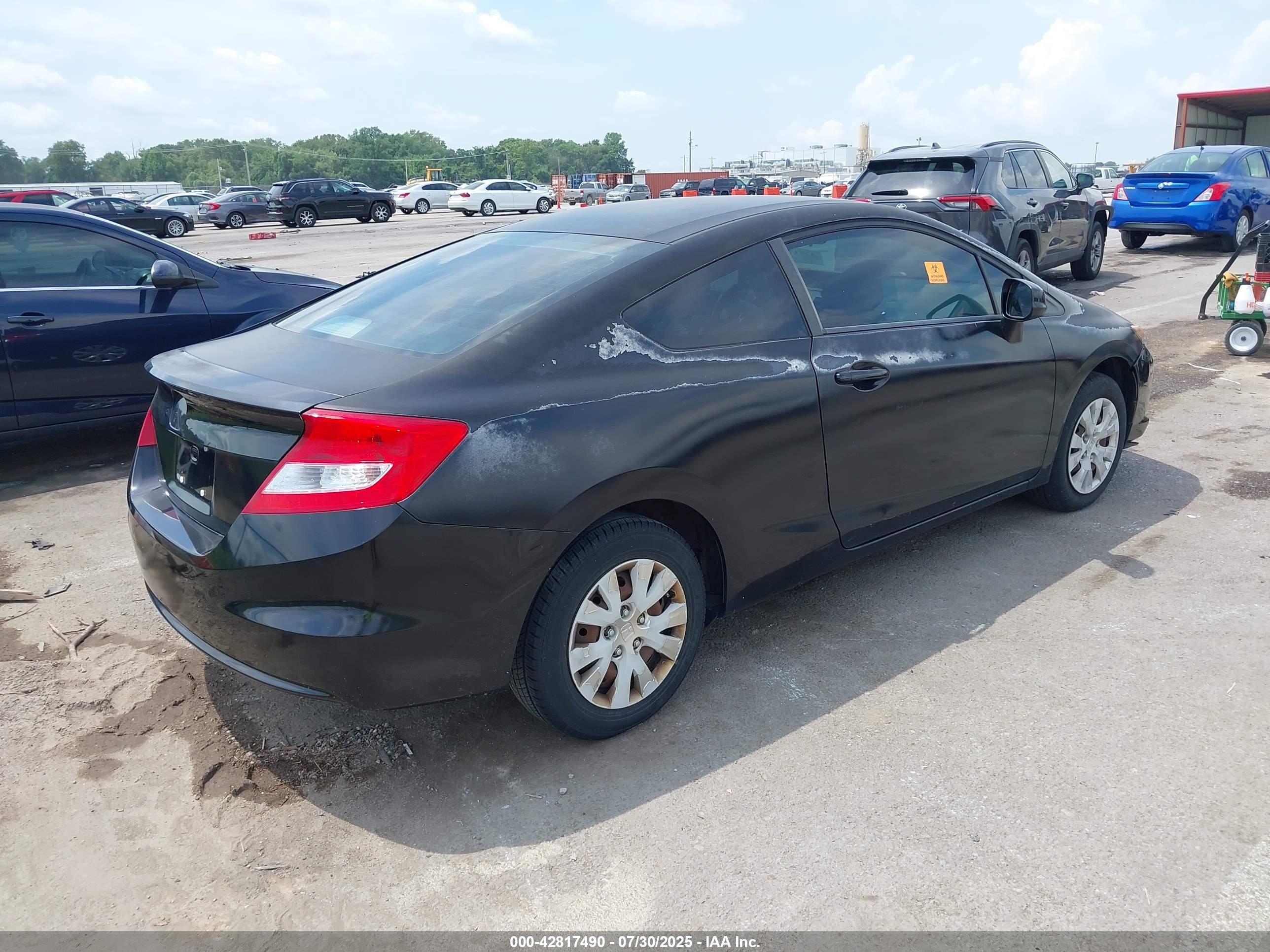 2012 Honda Civic Lx Black vin: 2HGFG3B5XCH565308