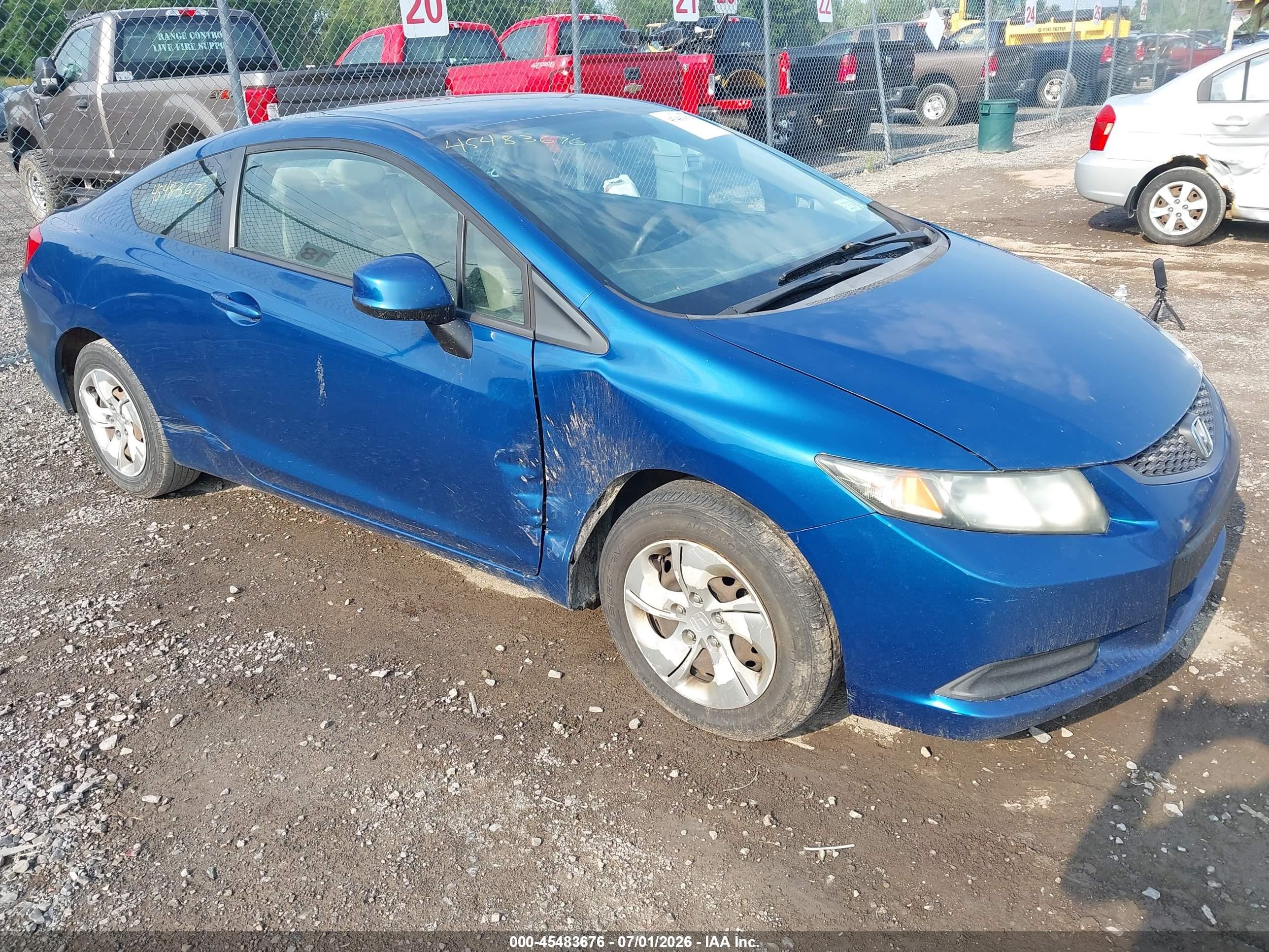 2013 Honda Civic Lx Синий vin: 2HGFG3B5XDH512366