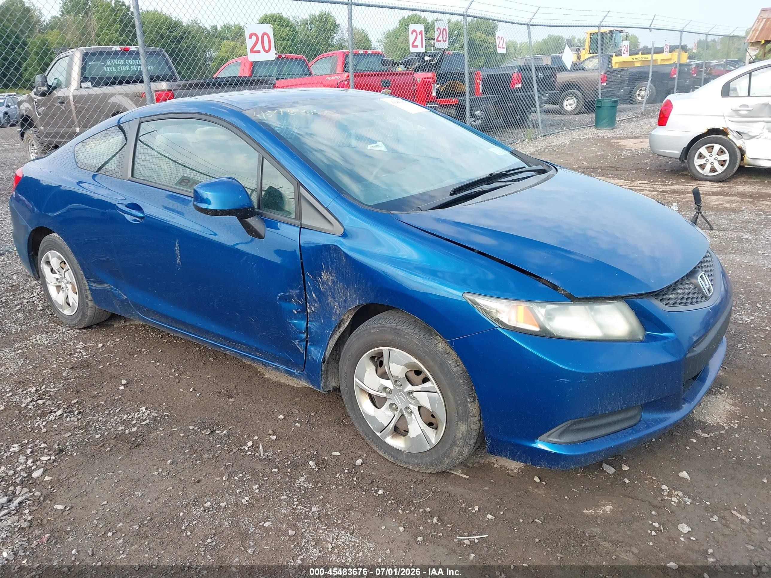 2013 Honda Civic Lx Blue vin: 2HGFG3B5XDH512366