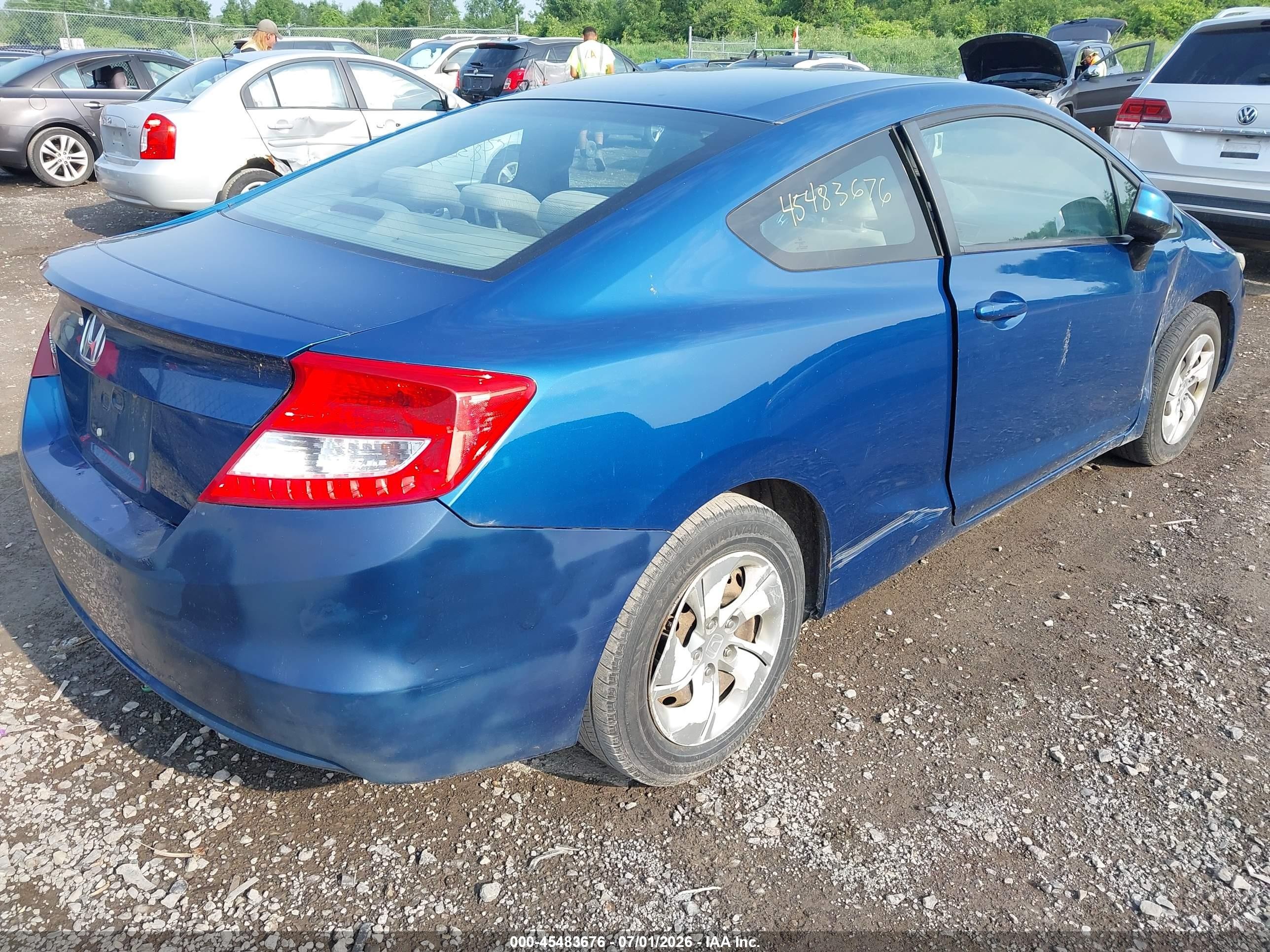 2013 Honda Civic Lx Blue vin: 2HGFG3B5XDH512366