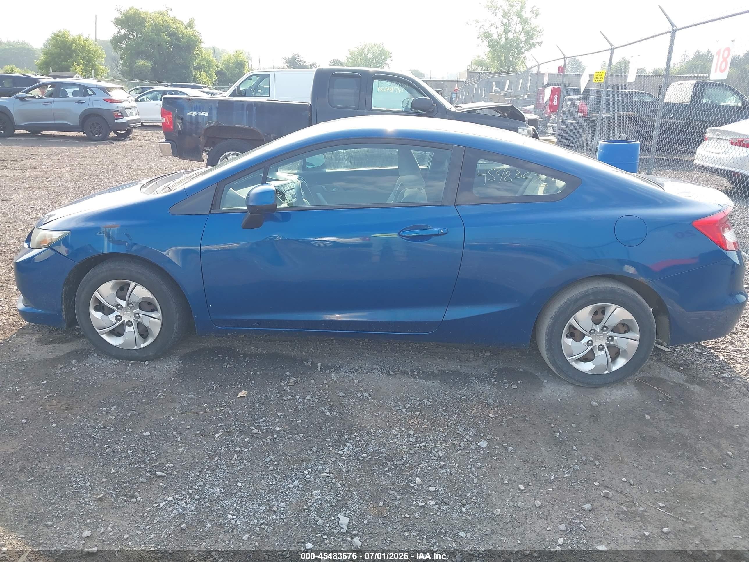 2013 Honda Civic Lx Blue vin: 2HGFG3B5XDH512366