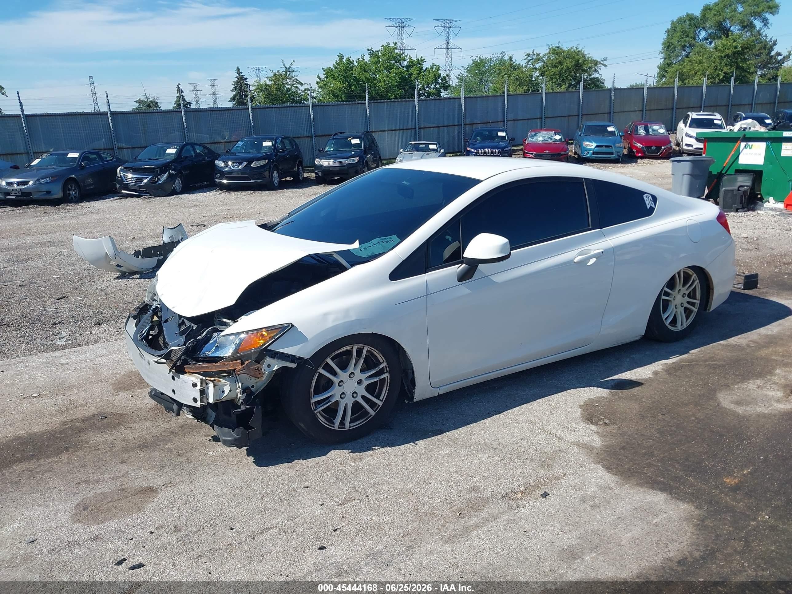 2013 Honda Civic Lx White vin: 2HGFG3B5XDH520967