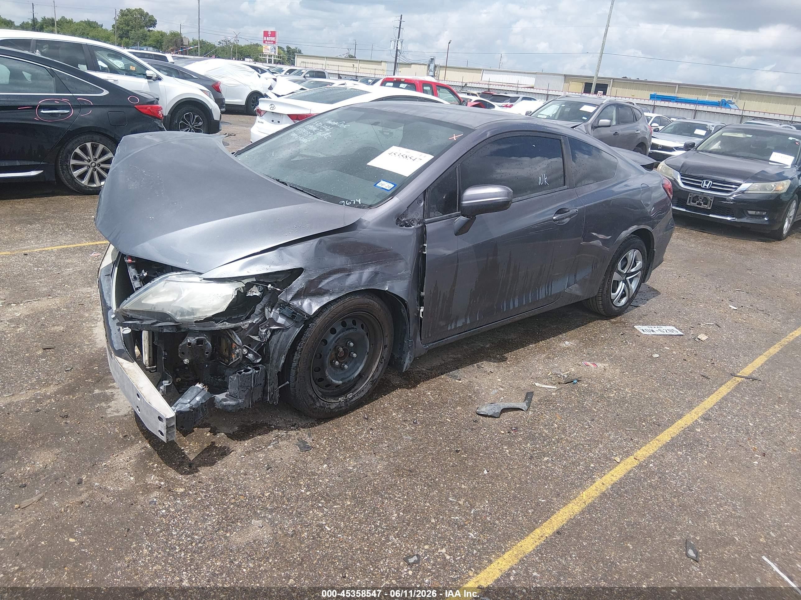 2014 Honda Civic Lx Gray vin: 2HGFG3B5XEH519674