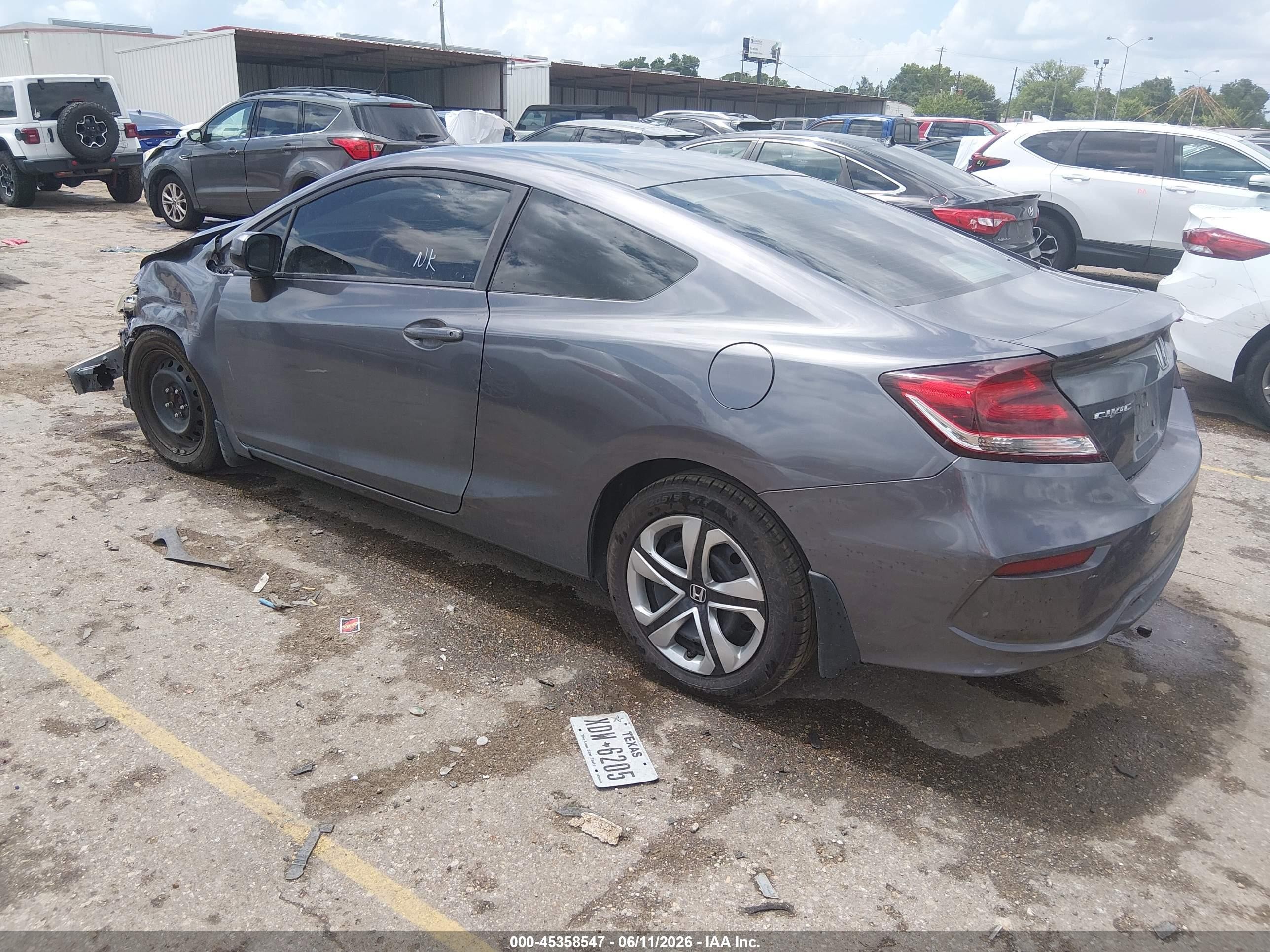 2014 Honda Civic Lx Gray vin: 2HGFG3B5XEH519674