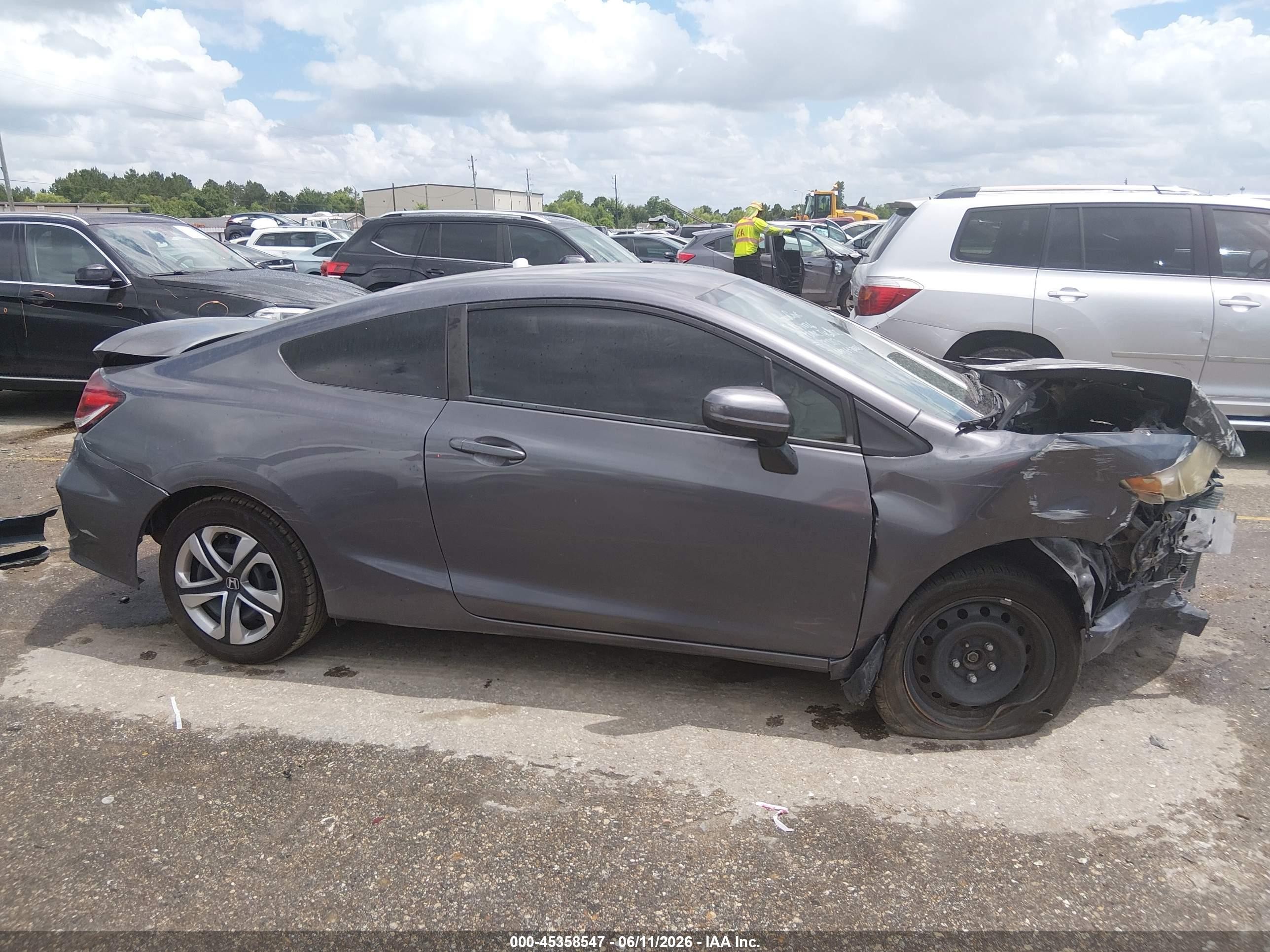 2014 Honda Civic Lx Gray vin: 2HGFG3B5XEH519674