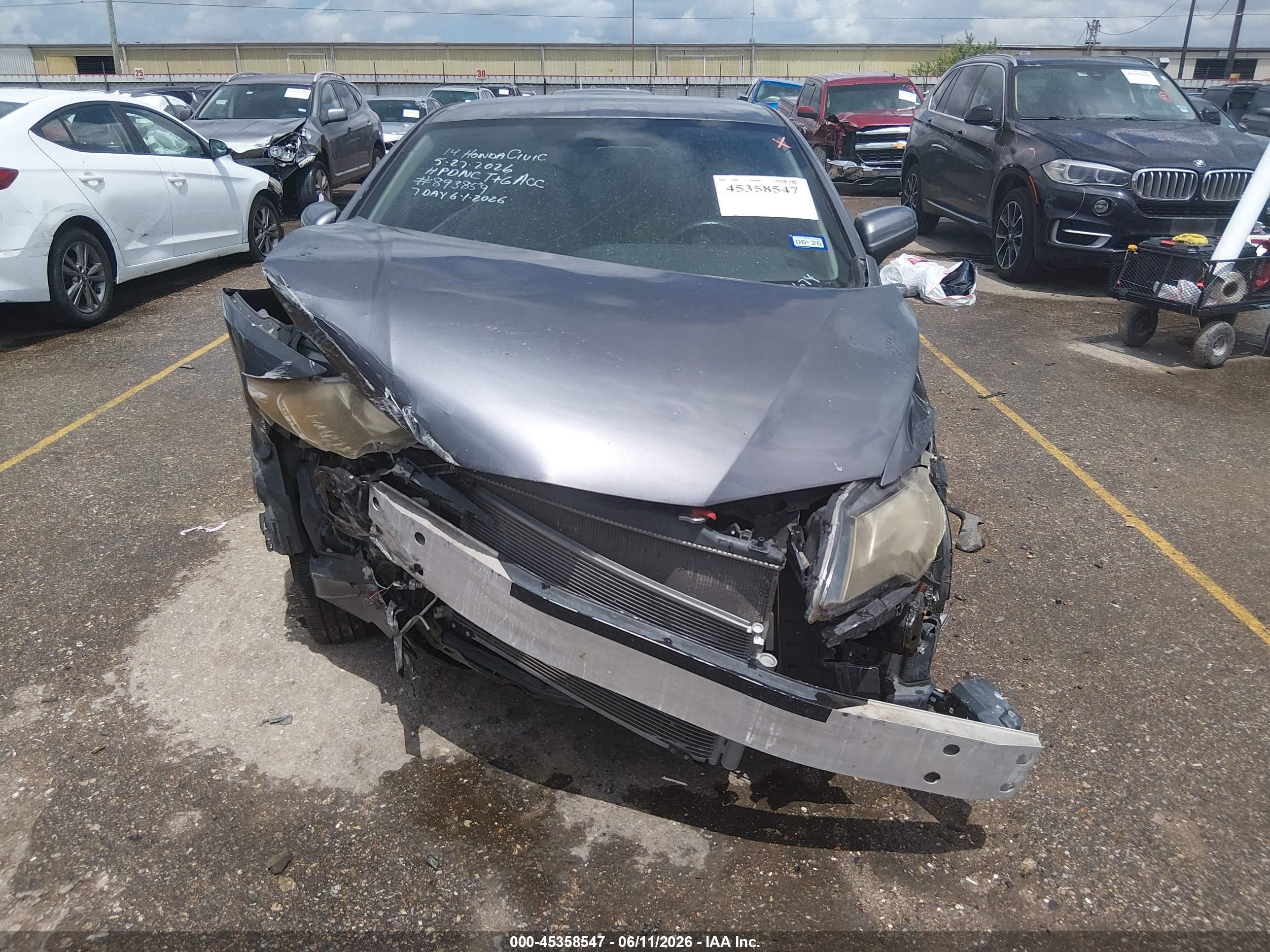 2014 Honda Civic Lx Gray vin: 2HGFG3B5XEH519674