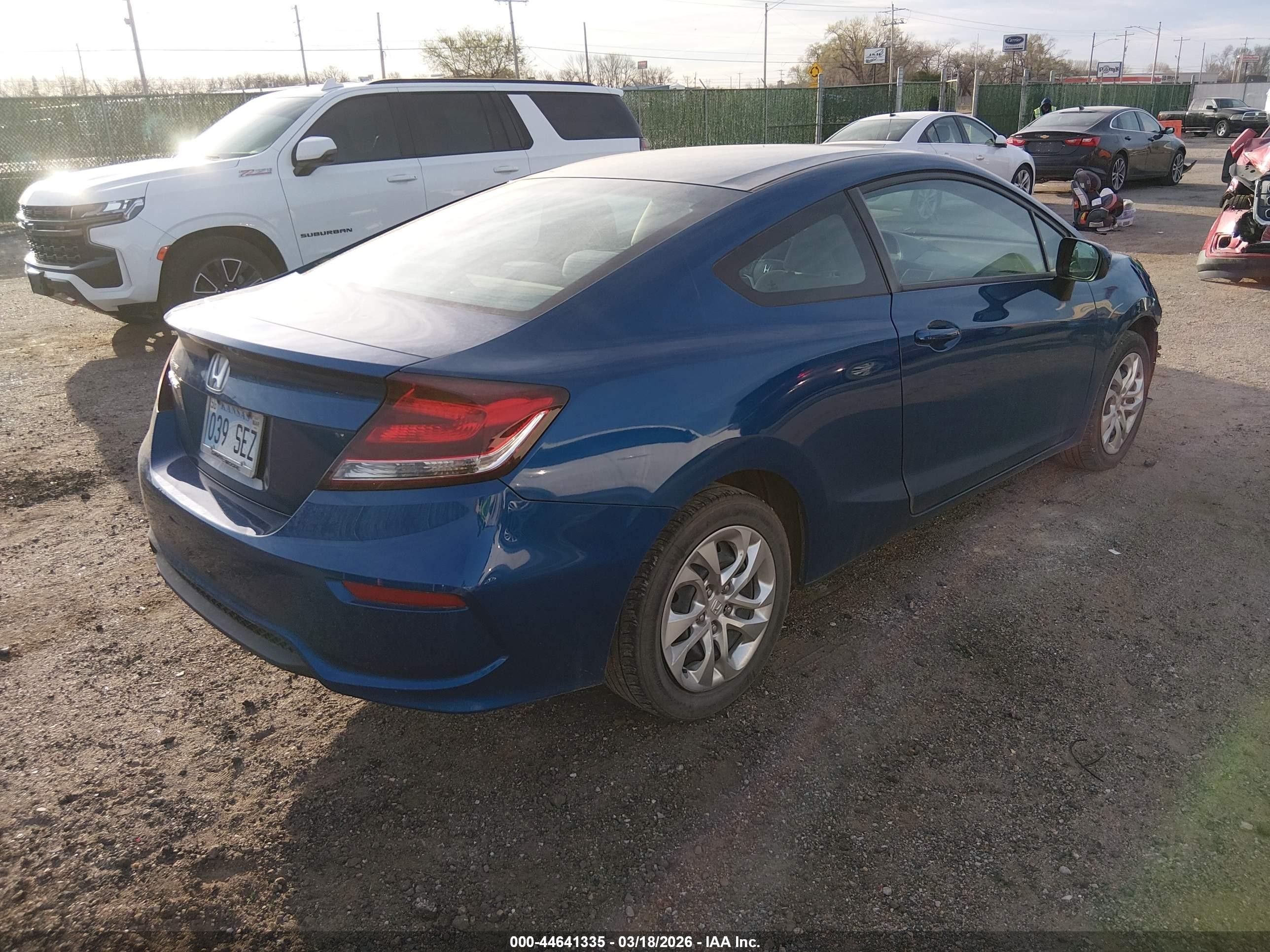 2014 Honda Civic Lx Blue vin: 2HGFG3B5XEH526690