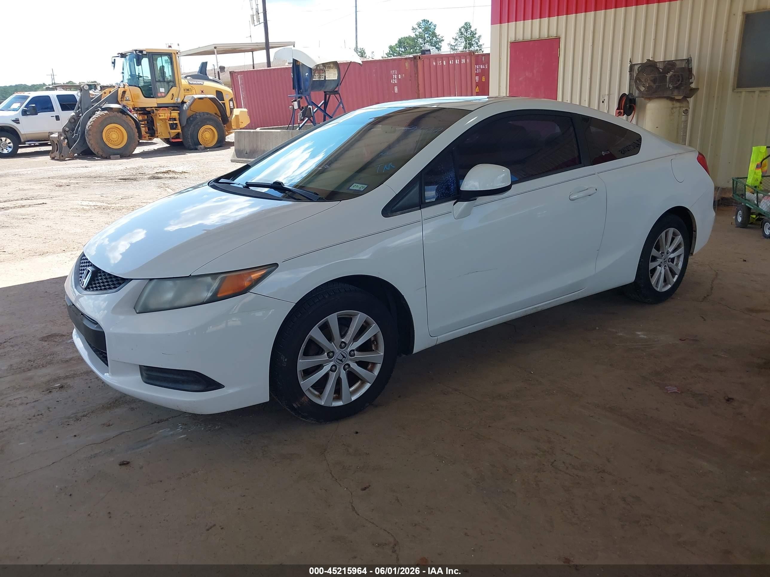 2012 Honda Civic Ex Белый vin: 2HGFG3B80CH530769