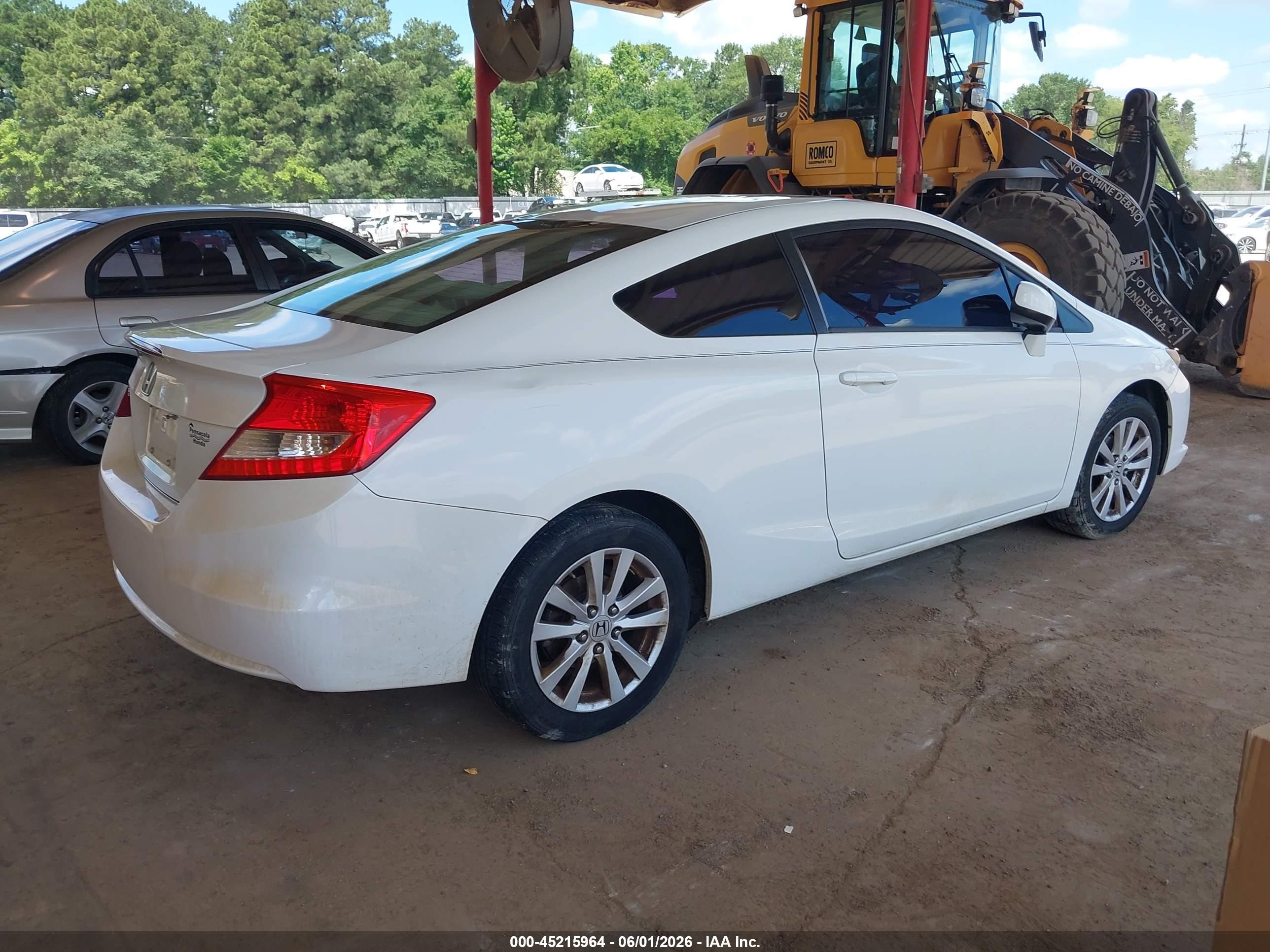 2012 Honda Civic Ex Белый vin: 2HGFG3B80CH530769