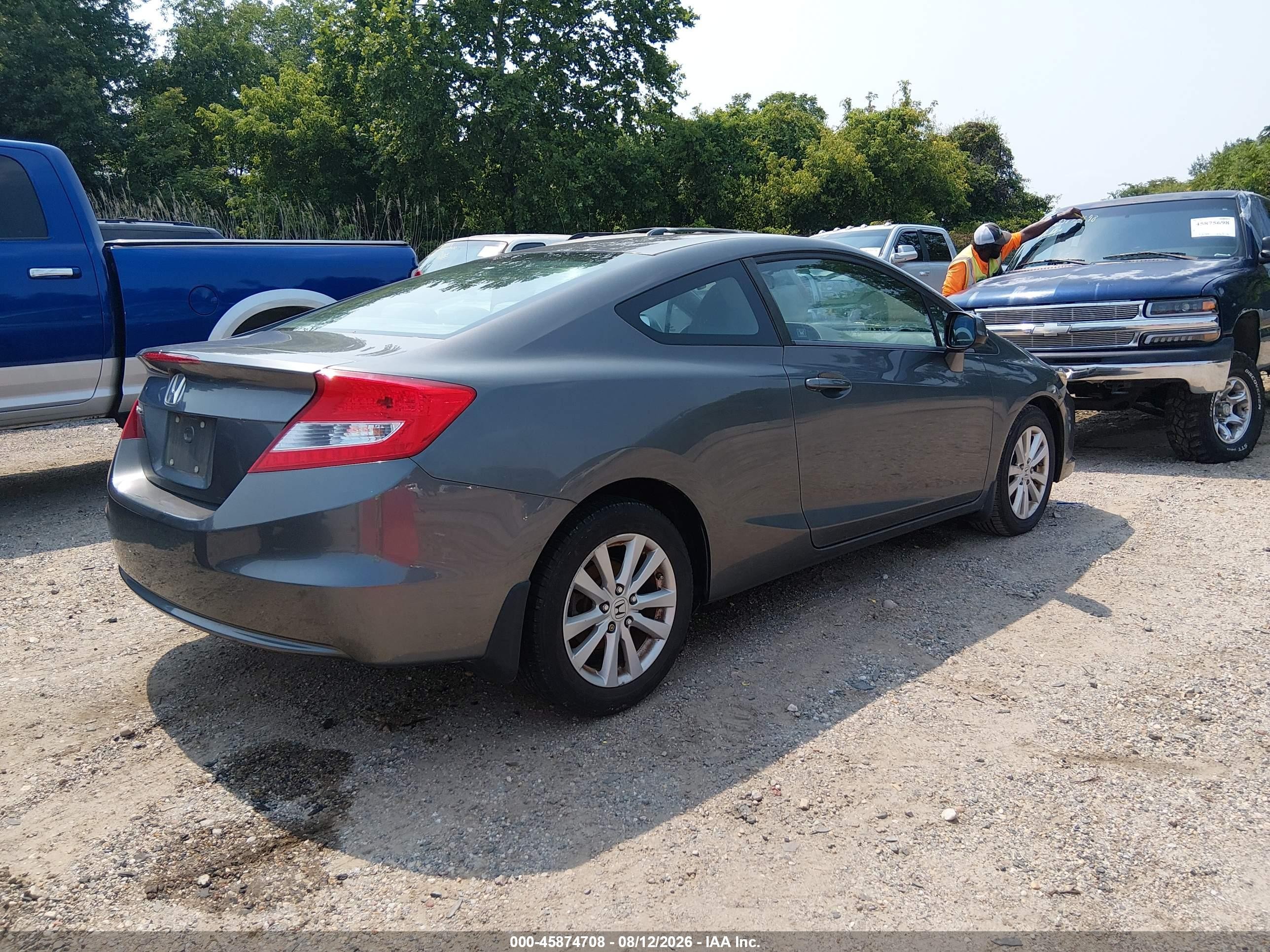 2012 Honda Civic Ex Gray vin: 2HGFG3B80CH533316