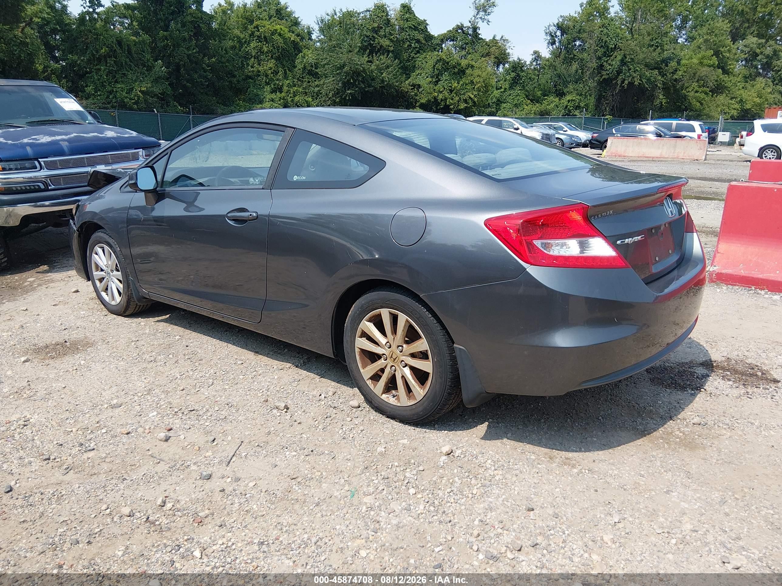 2012 Honda Civic Ex Gray vin: 2HGFG3B80CH533316