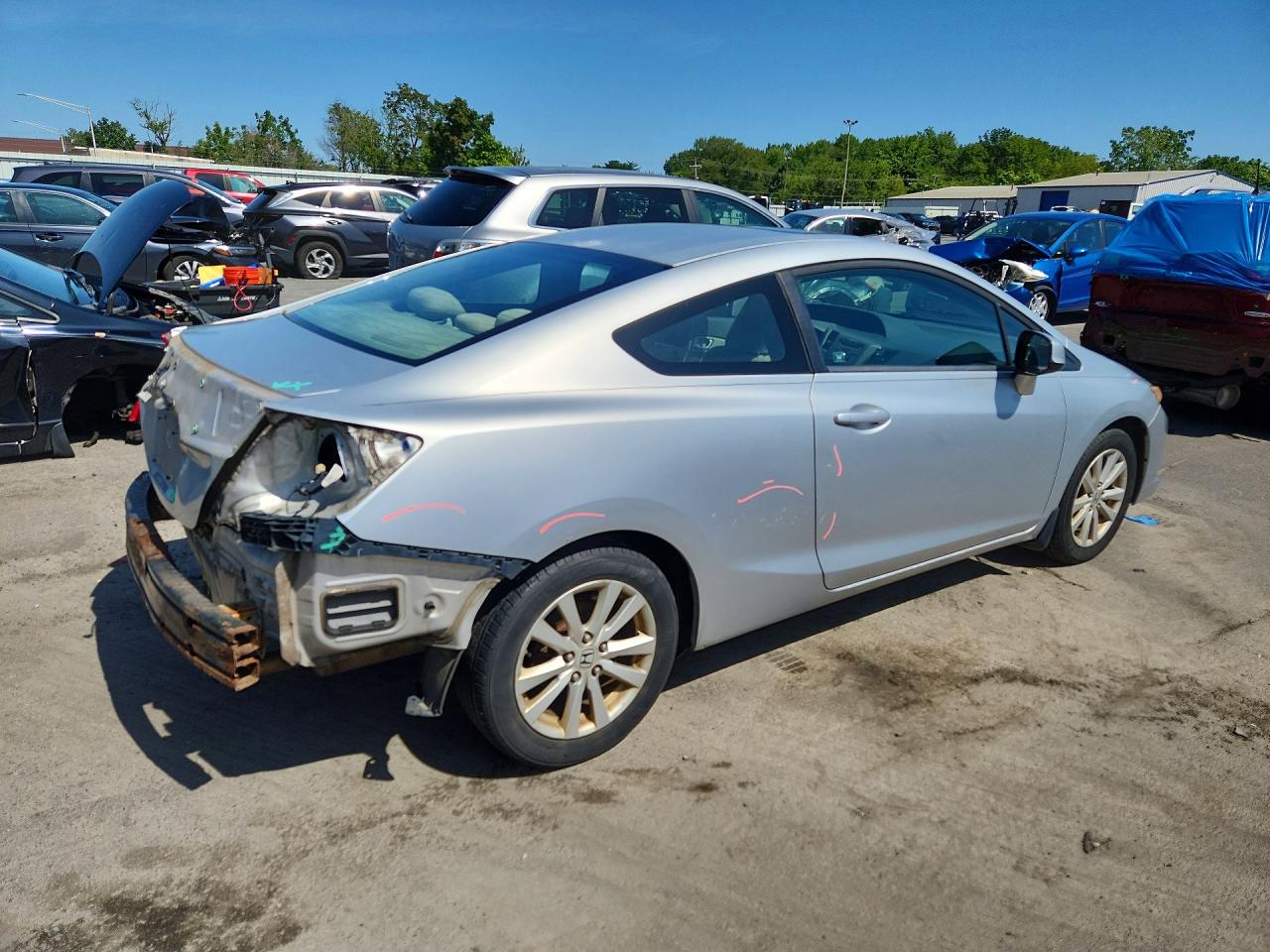 2012 Honda Civic Ex Gray vin: 2HGFG3B80CH540945