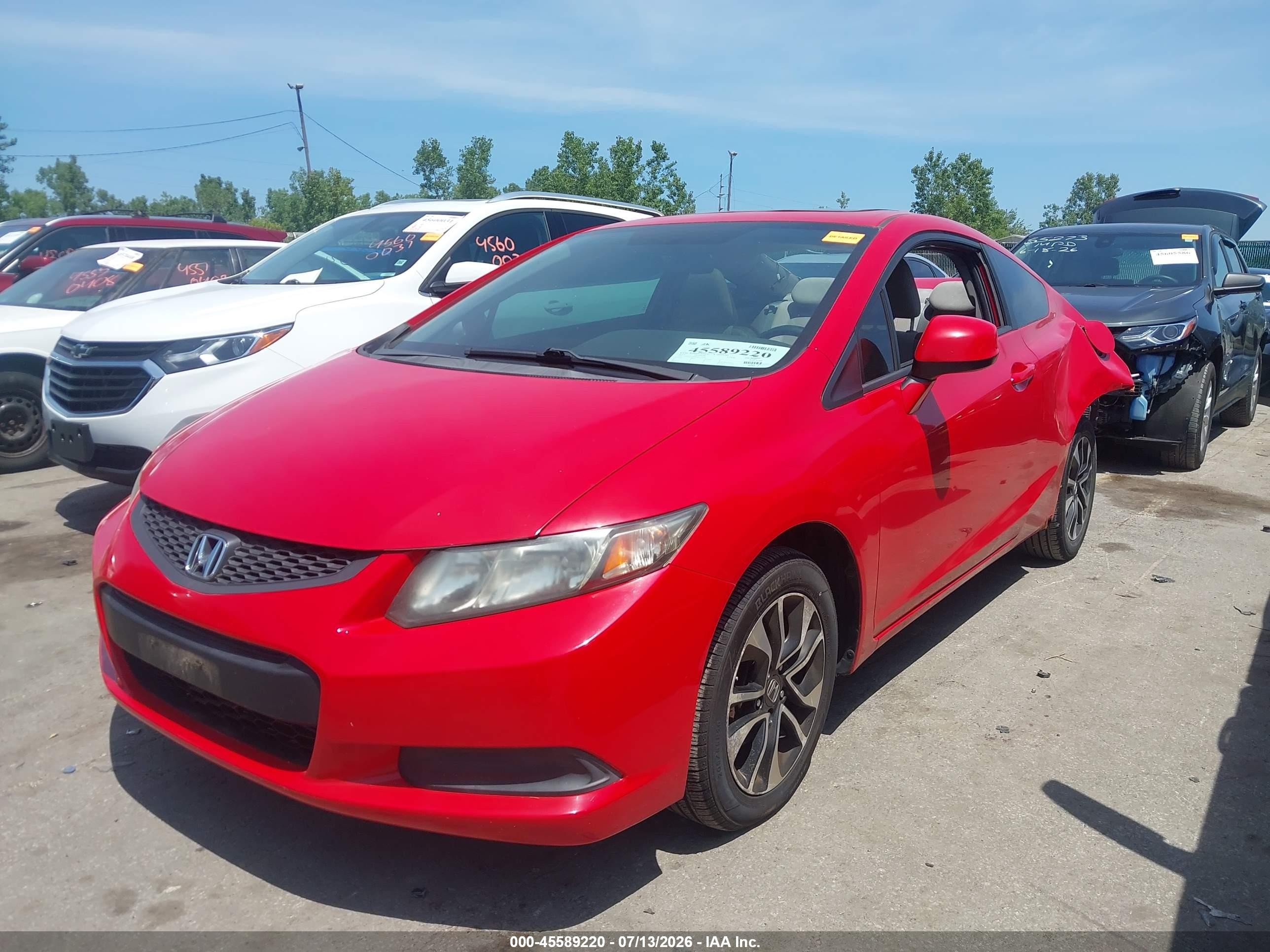 2013 Honda Civic Ex Red vin: 2HGFG3B80DH510183
