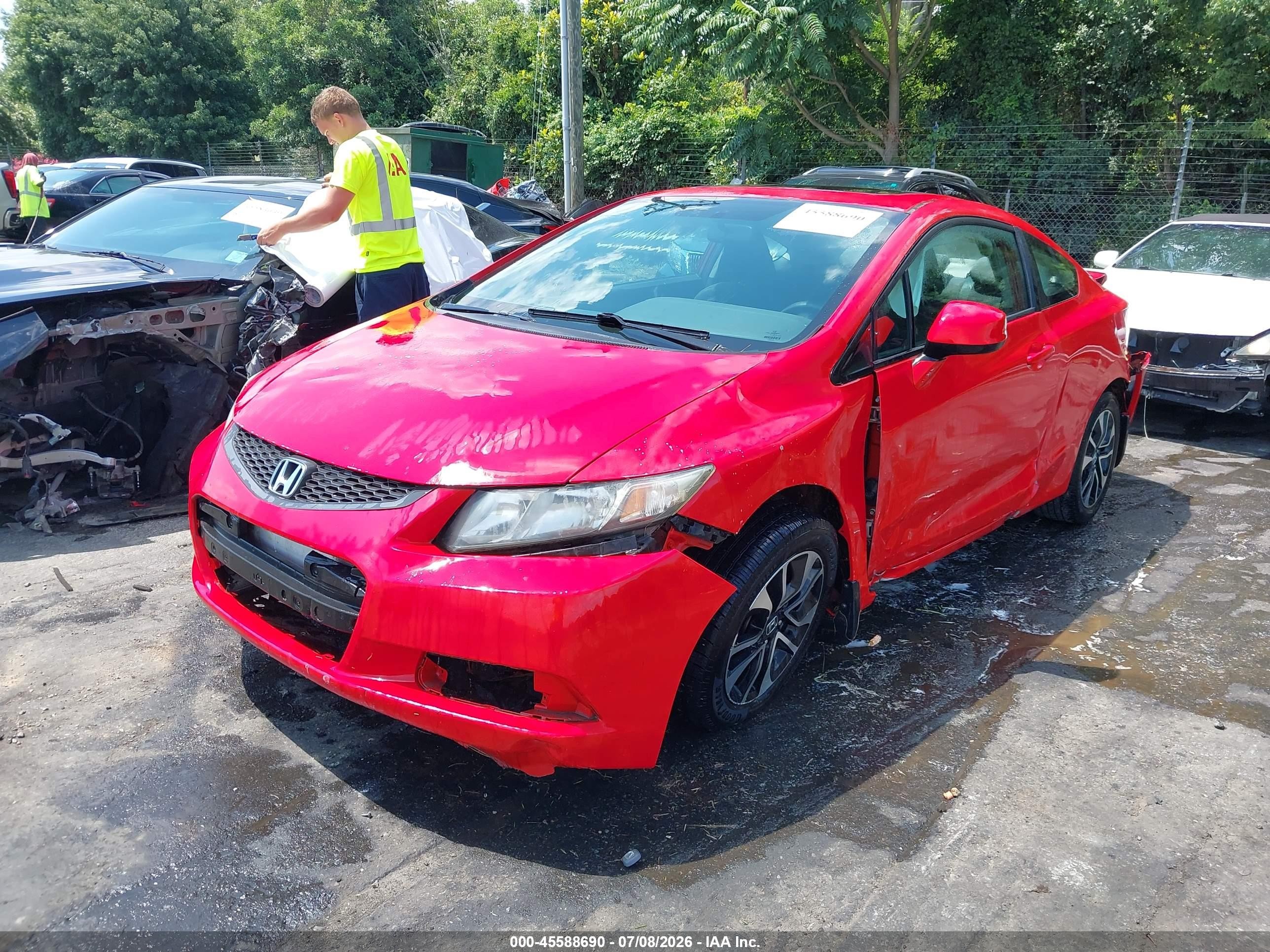 2013 Honda Civic Ex Red vin: 2HGFG3B80DH519093