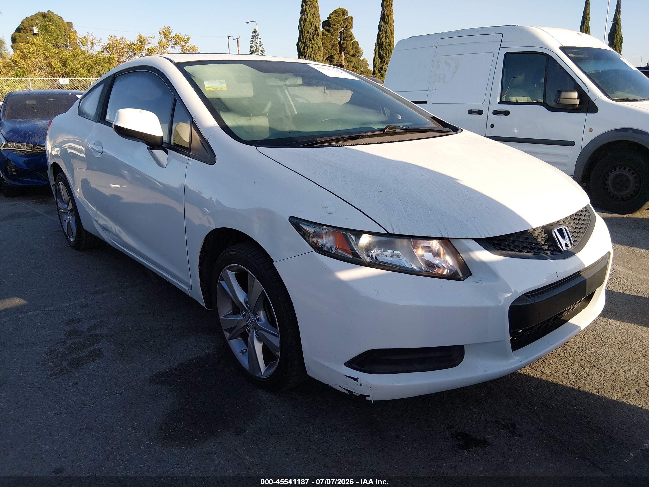 2013 Honda Civic Ex White vin: 2HGFG3B80DH532345