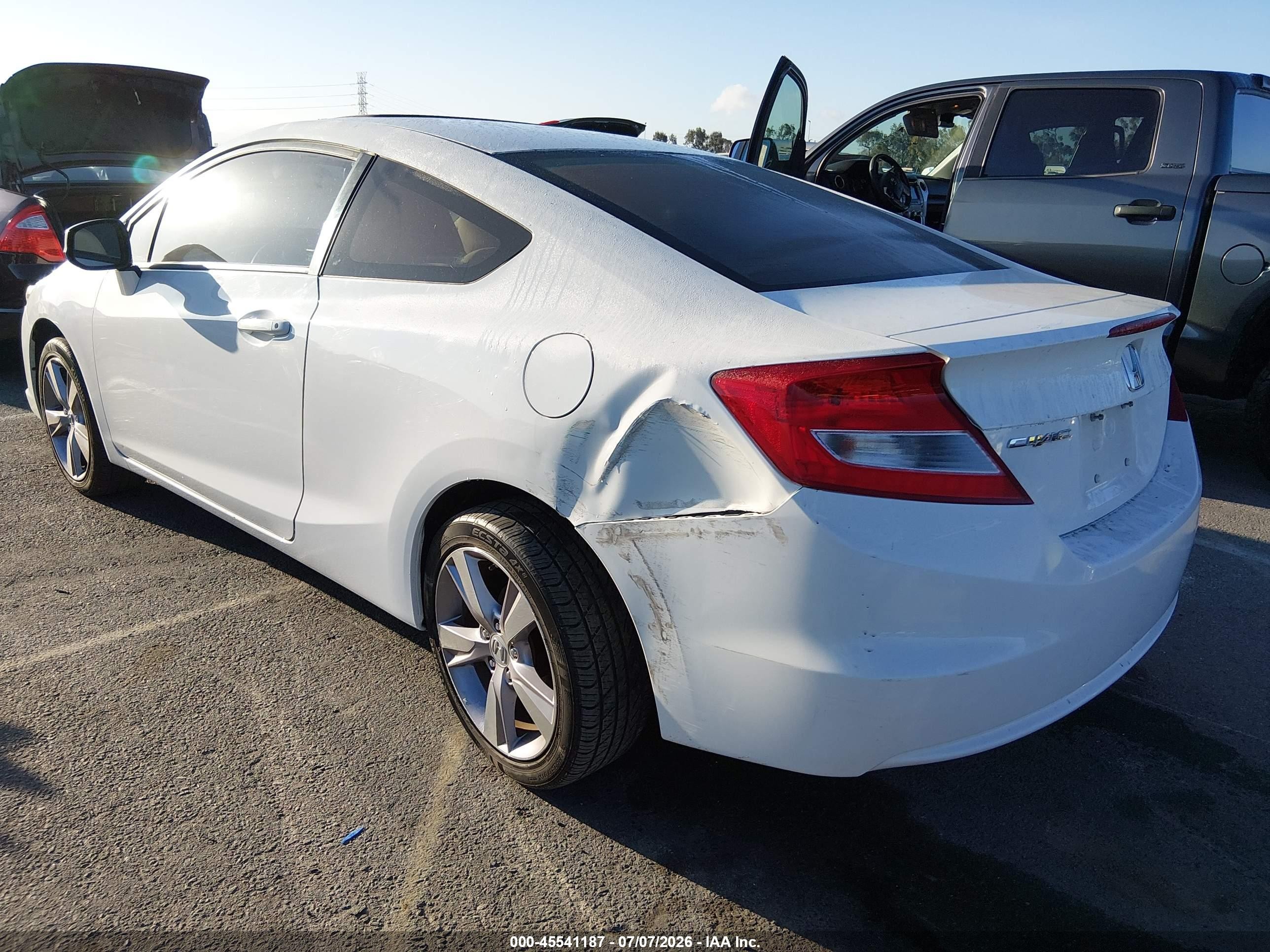 2013 Honda Civic Ex White vin: 2HGFG3B80DH532345