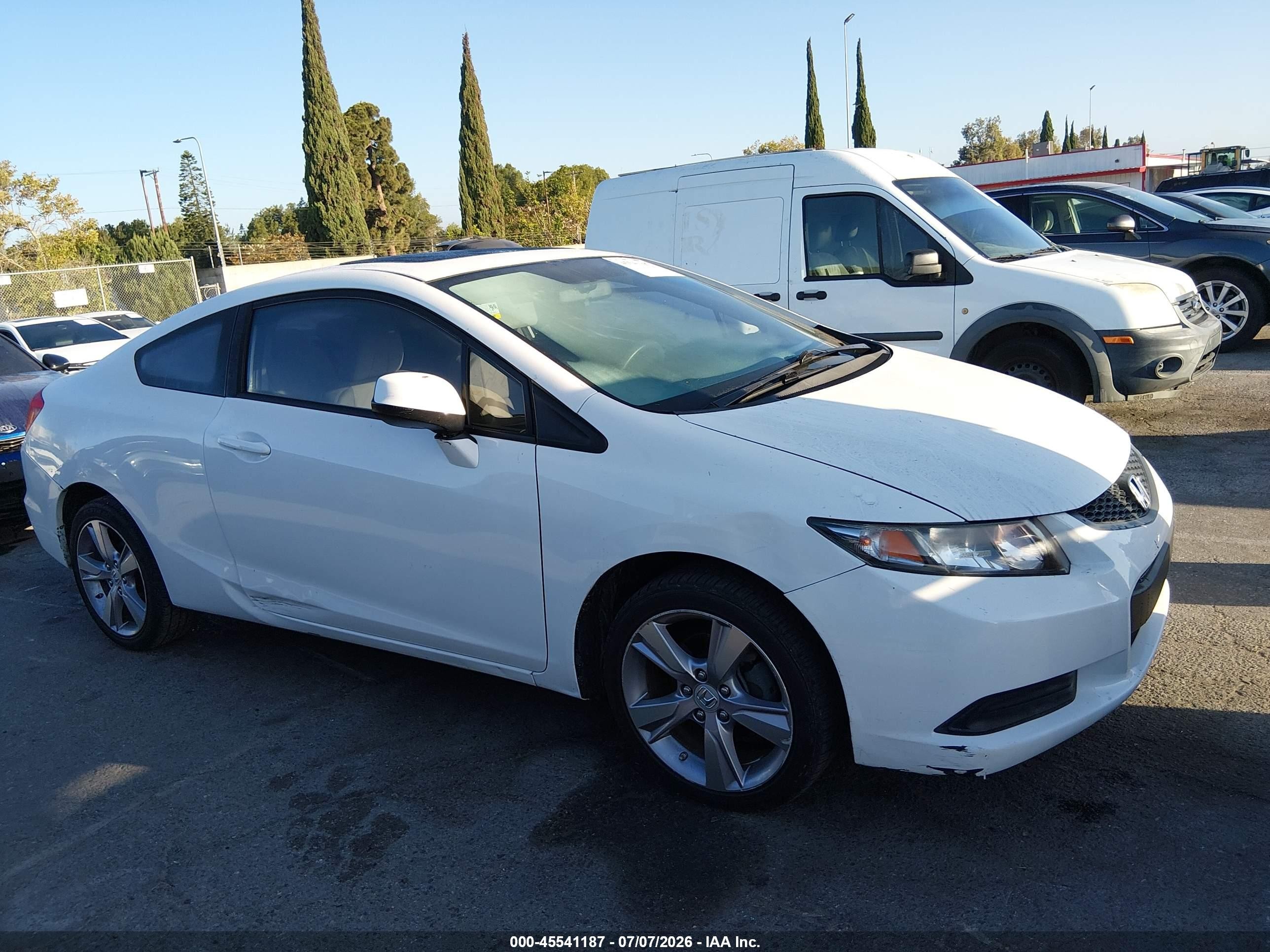 2013 Honda Civic Ex White vin: 2HGFG3B80DH532345