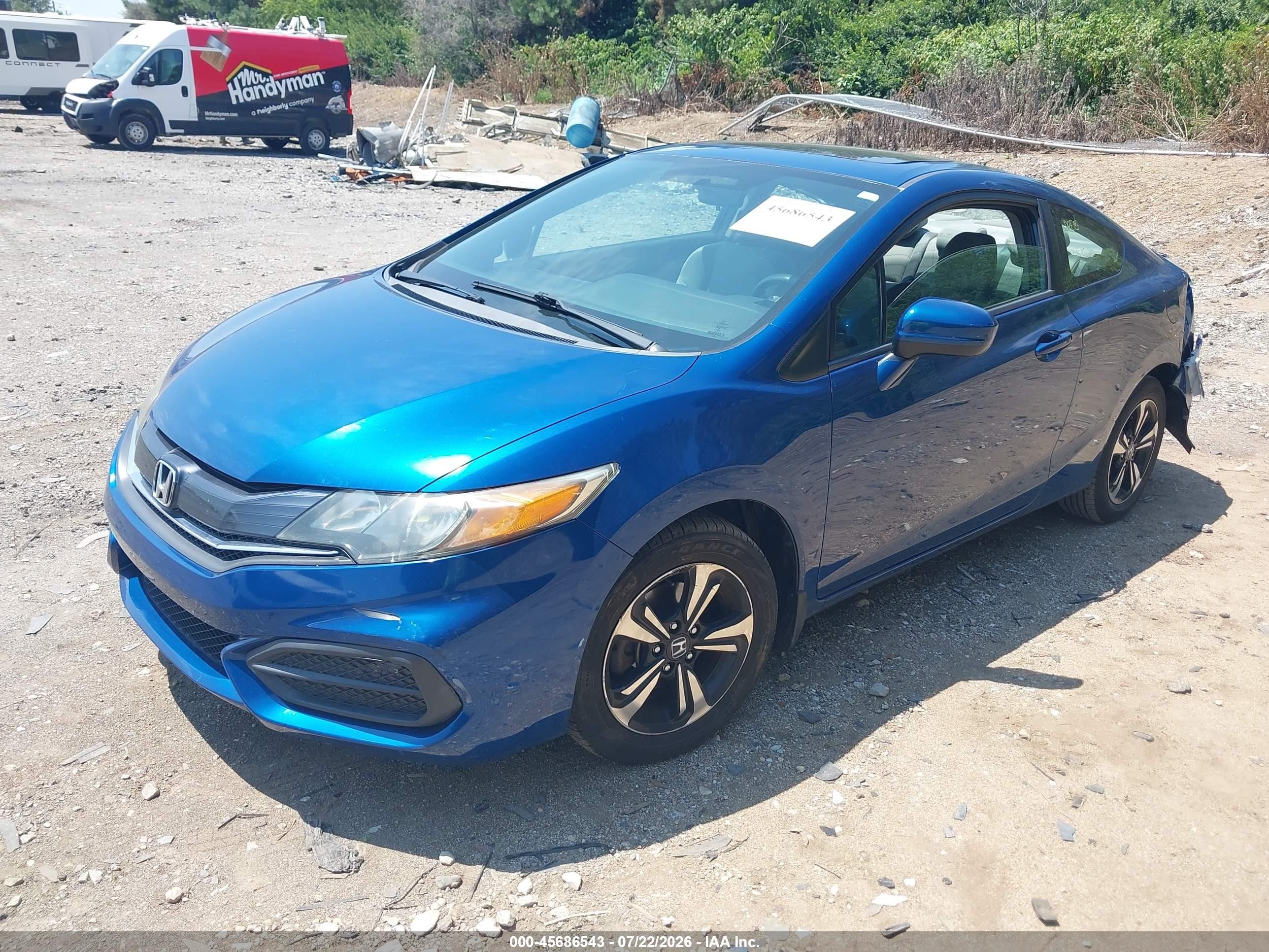 2015 Honda Civic Ex Blue vin: 2HGFG3B80FH504175