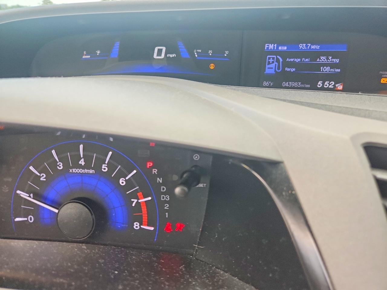 2012 Honda Civic Ex Blue vin: 2HGFG3B82CH520566