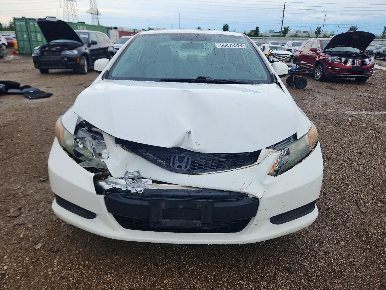 2012 Honda Civic Ex White vin: 2HGFG3B82CH528554