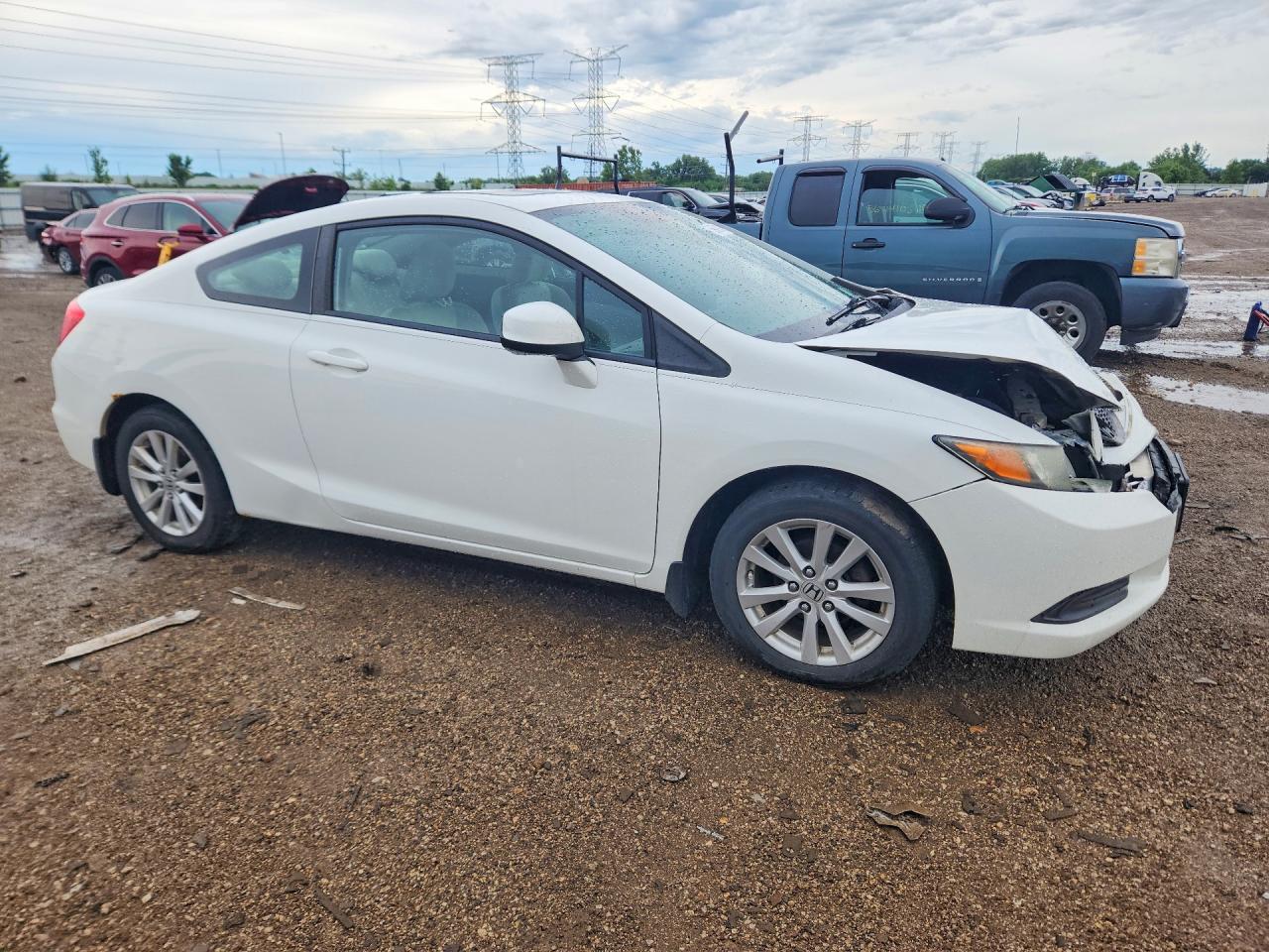 2012 Honda Civic Ex White vin: 2HGFG3B82CH528554