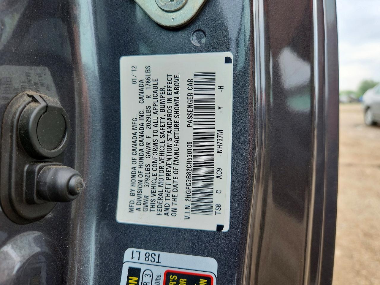 2012 Honda Civic Ex Gray vin: 2HGFG3B82CH530109