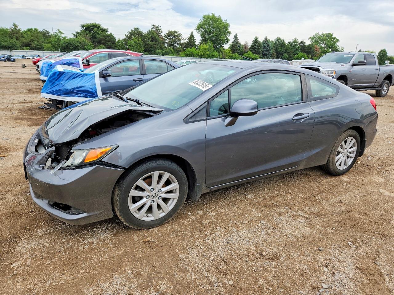 2012 Honda Civic Ex Gray vin: 2HGFG3B82CH530109